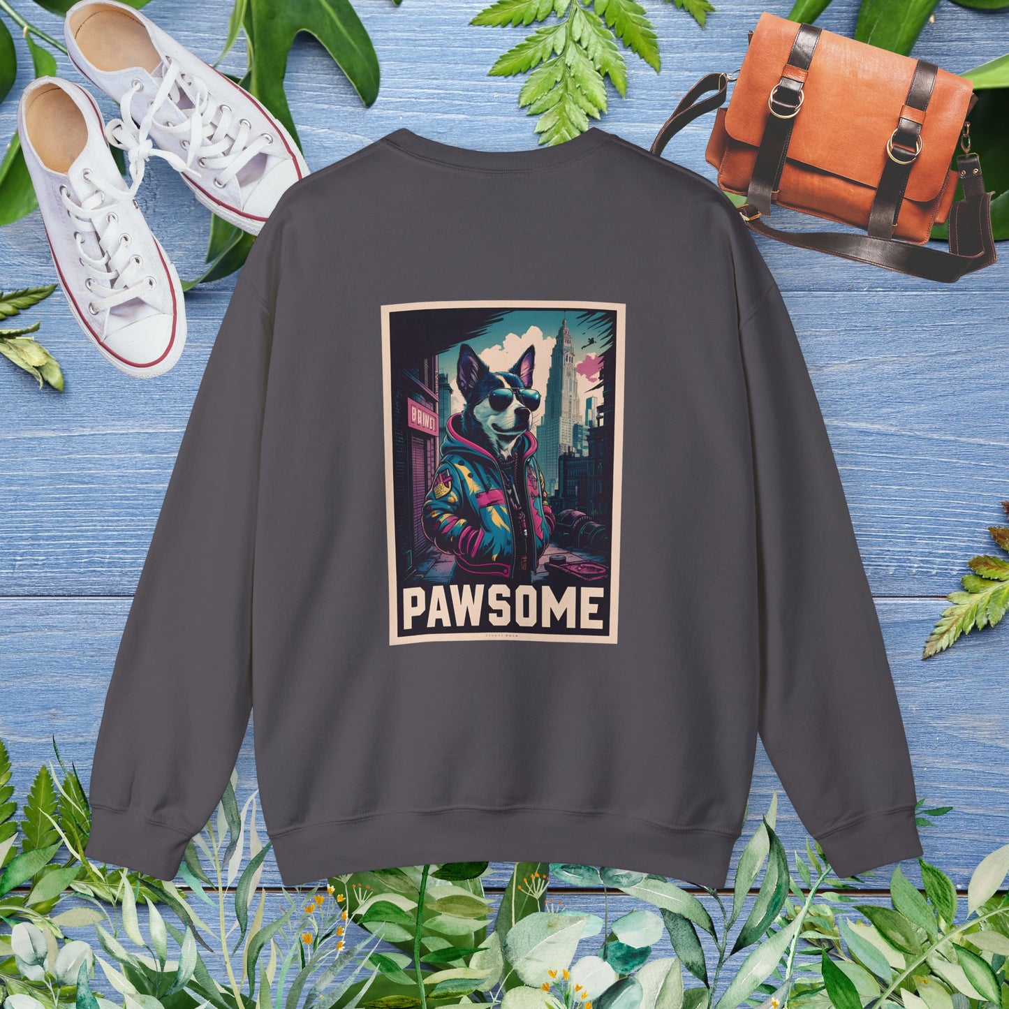 Pawsome Dog Crewneck Sweatshirt (Double Sided) - furevermama