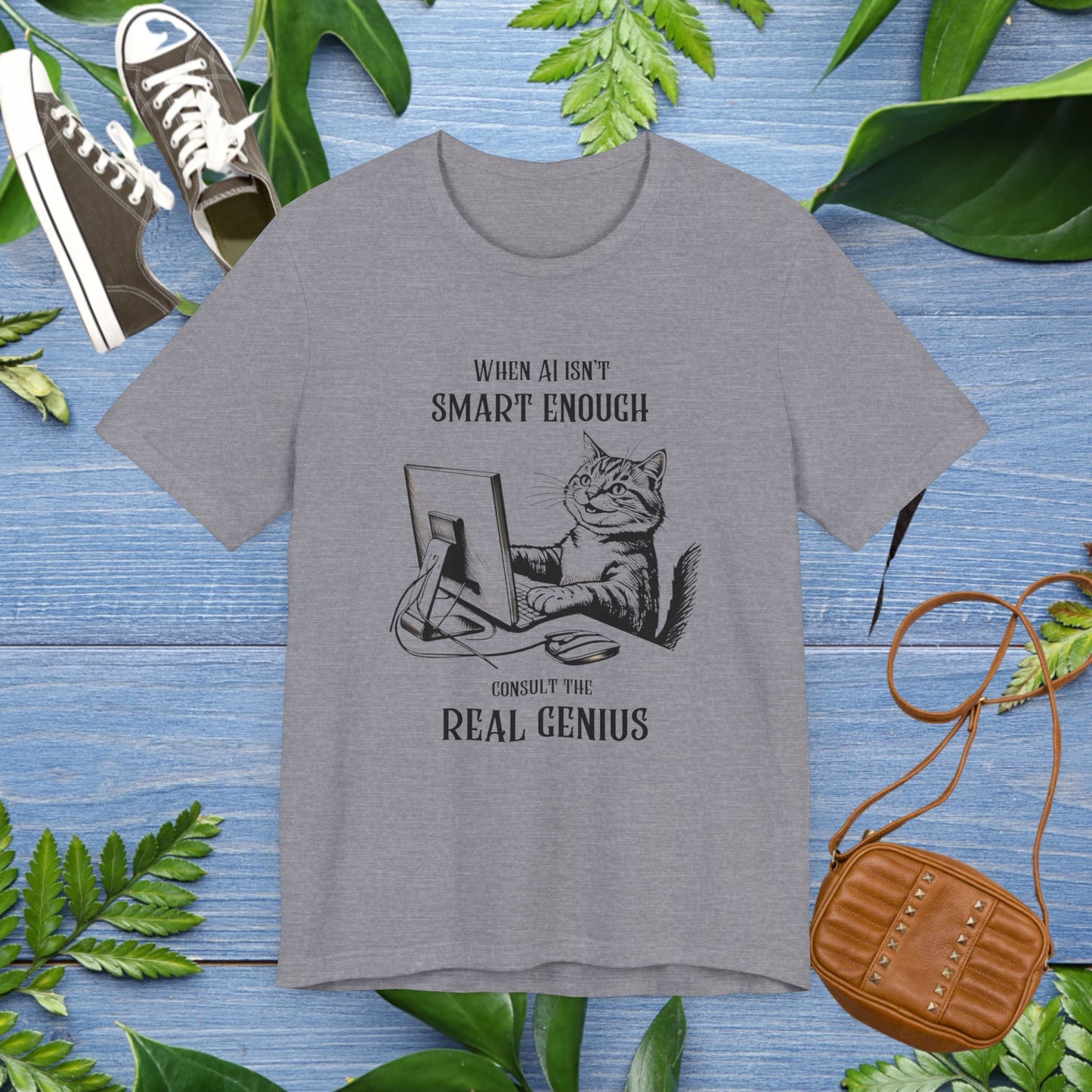 Cat Lover AI Enthusiast Unisex T-Shirt - Real Genius Design - furevermama