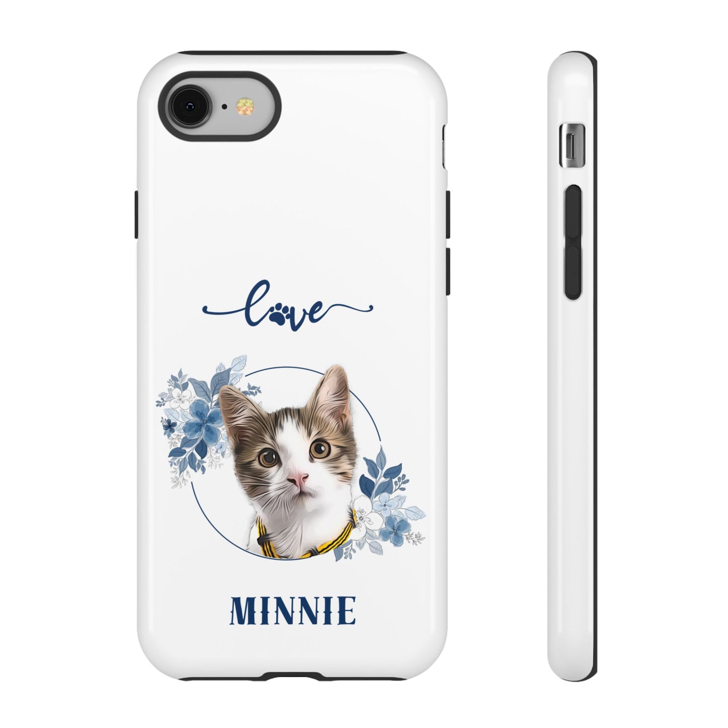 Custom Pet Portrait In Flower Circle Phone Case - furevermama