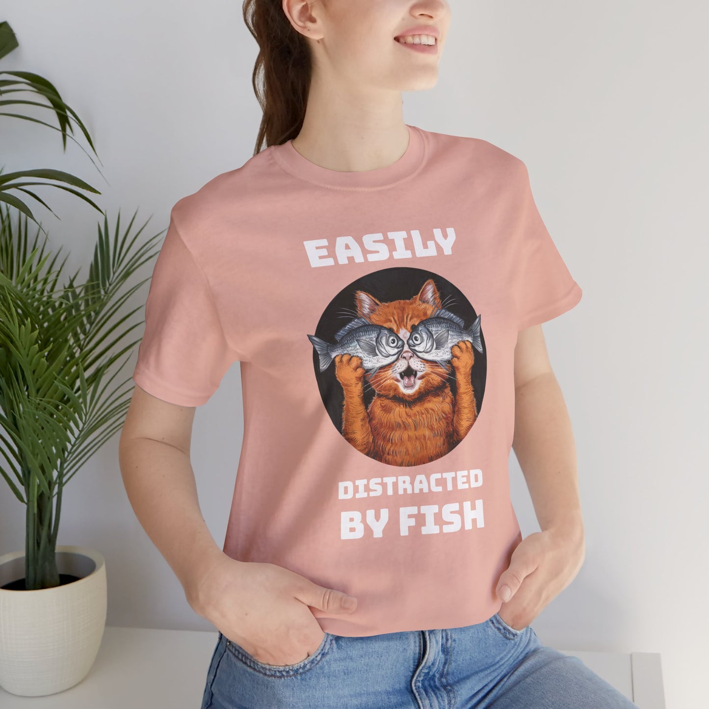 Easily Distracted by Fish, Cat T-Shirt - furevermama
