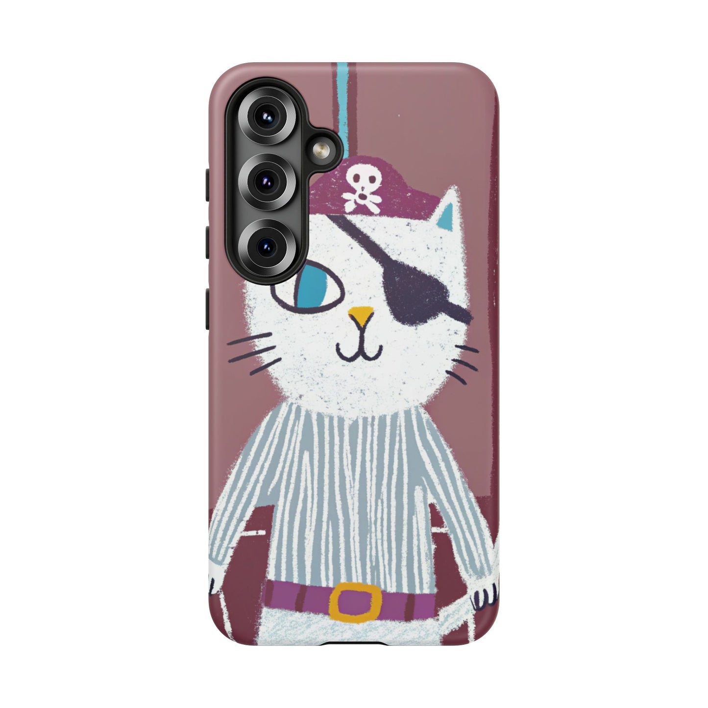 Phone Cases - Hand-Drawn Pirate Cat Design for Cat Lovers