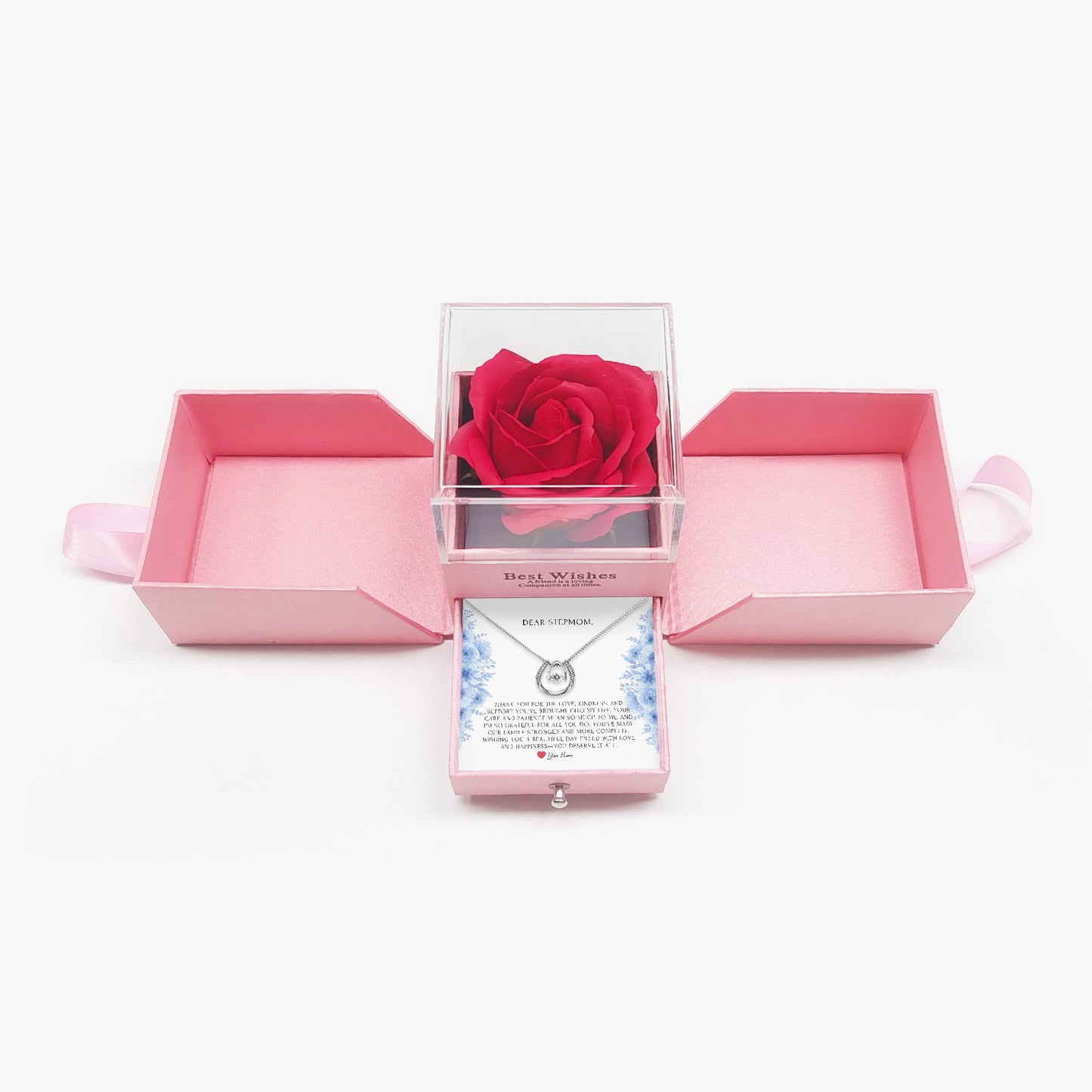 Horseshoe Necklace with Gift Box - To Step Mother - furevermama