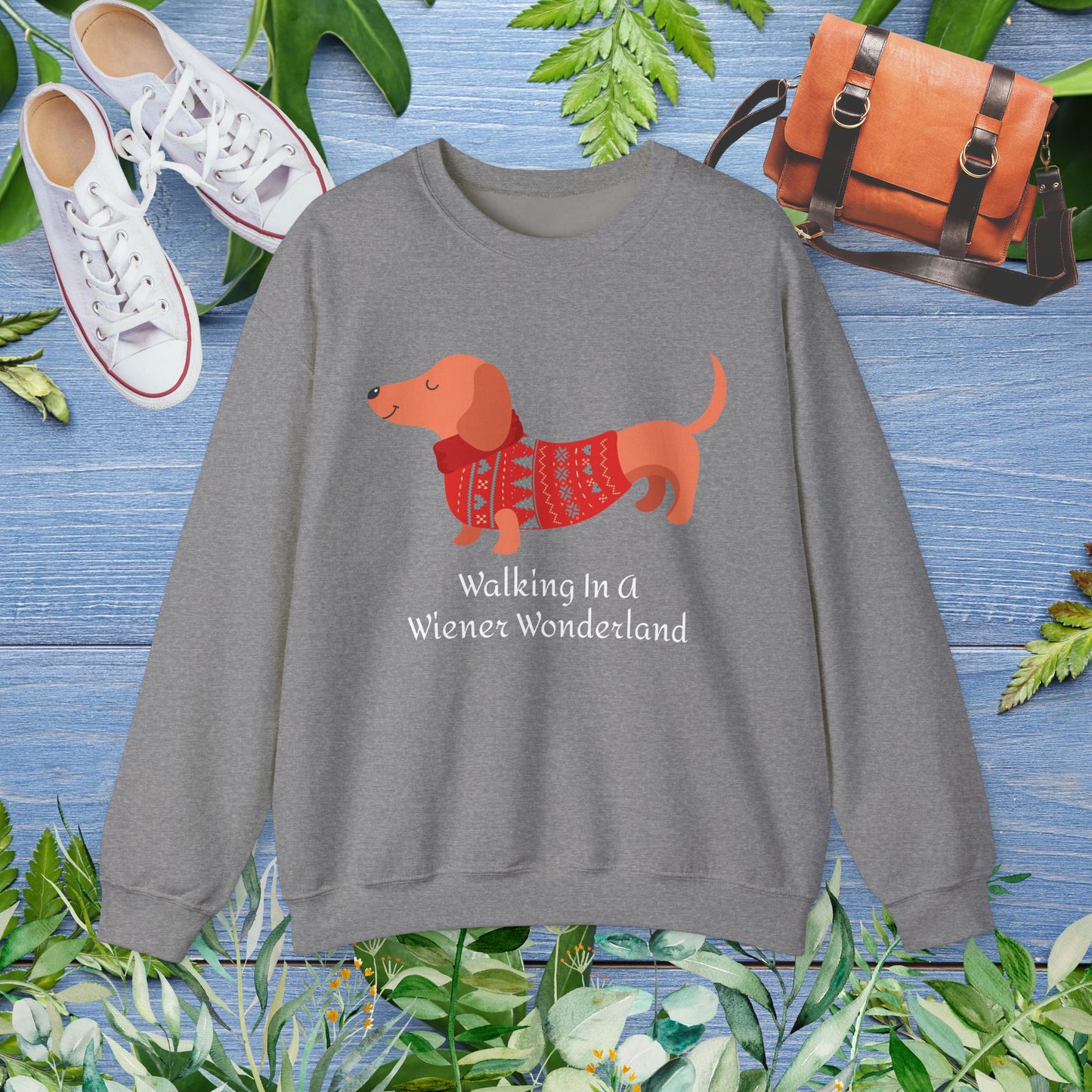 Dachshund Sweatshirt - Walking In A Wiener Wonderland - furevermama