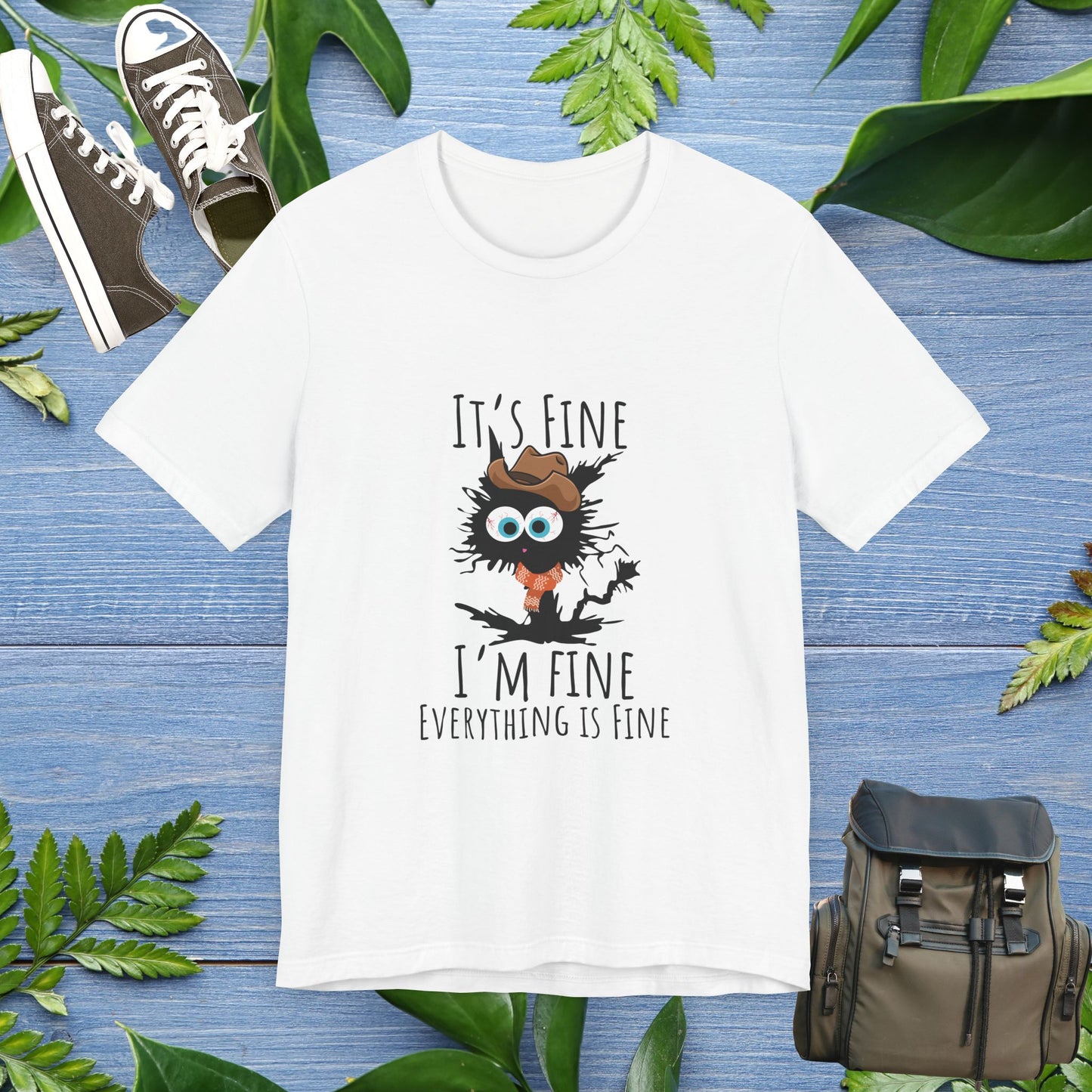 Everything Is Fine Meowdy T-Shirt - furevermama