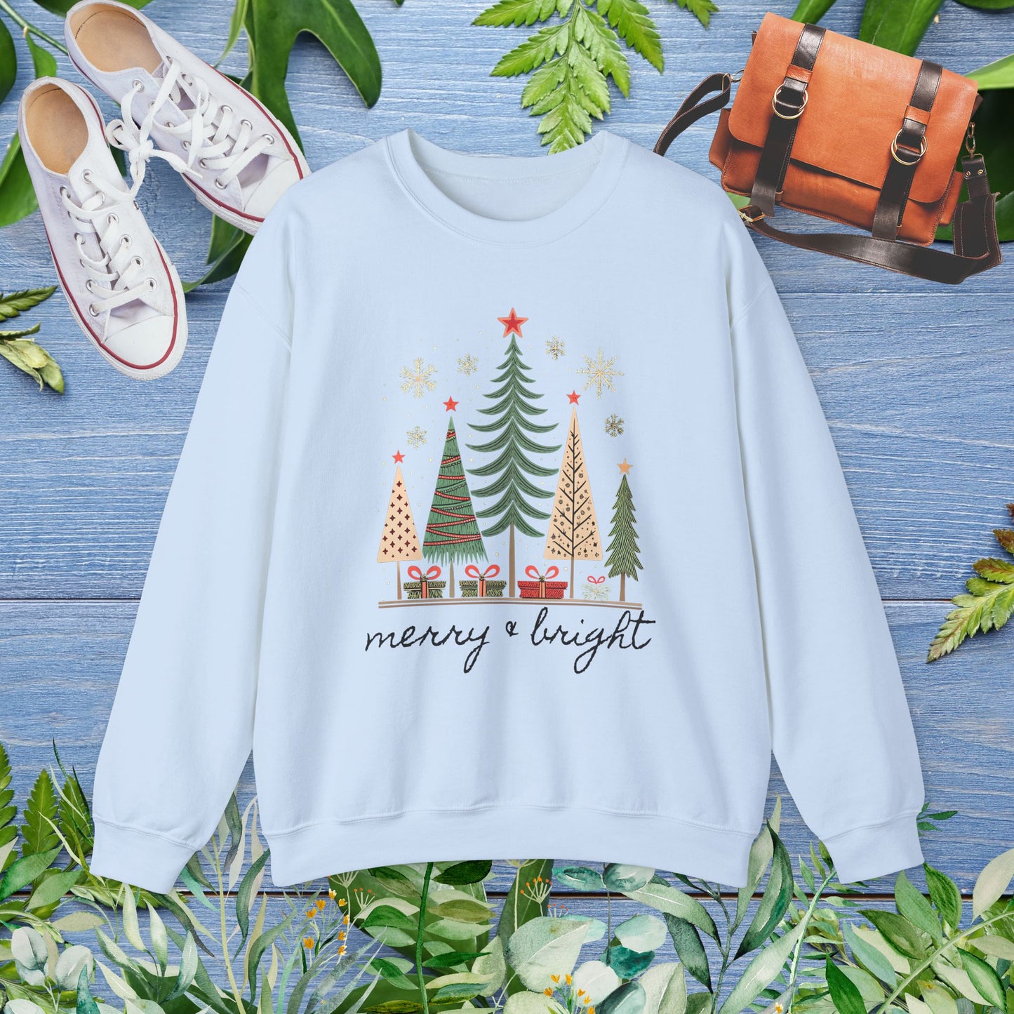 Vintage Christmas Trees Unisex Crewneck Sweatshirt - furevermama
