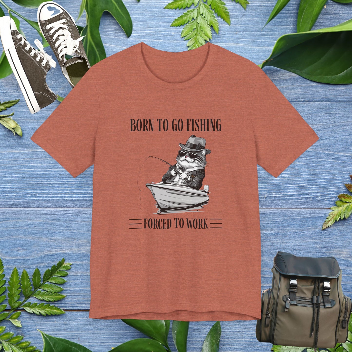 Born To Go Fishing T-Shirt, Cat Lover Fishing Lover T-Shirt - furevermama