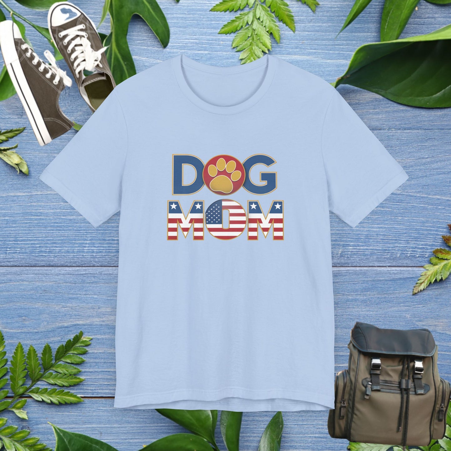USA Patriotic Dog Mom T-Shirt - furevermama