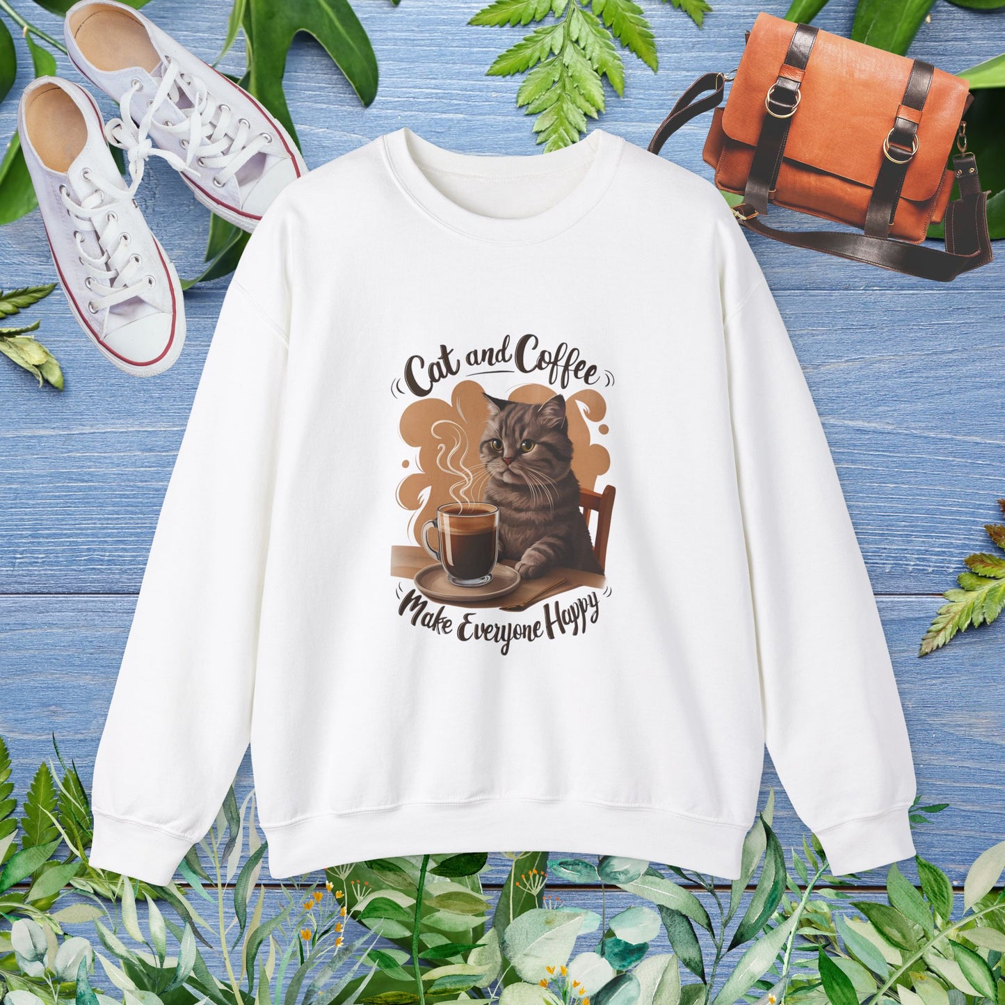 Cat and Coffee Sweatshirt - furevermama
