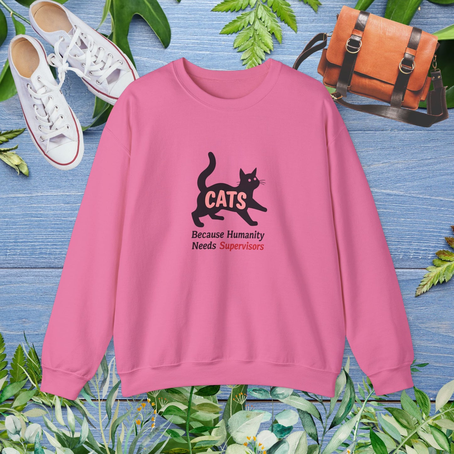 Cat Unisex Sweatshirt - Humanity Needs Supervisors - furevermama