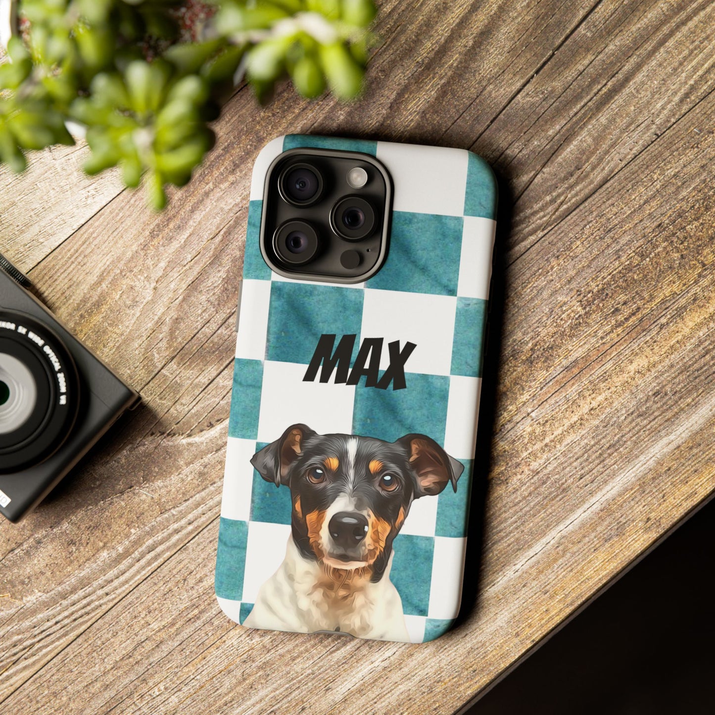 Custom Pet Portrait Phone Case, Checker Edition - furevermama