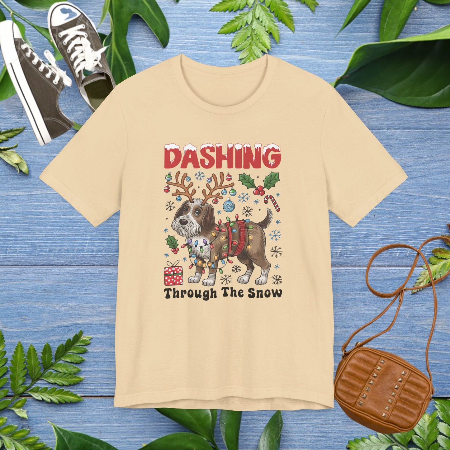 Dashing Through the Snow Dog Unisex T-Shirt - furevermama