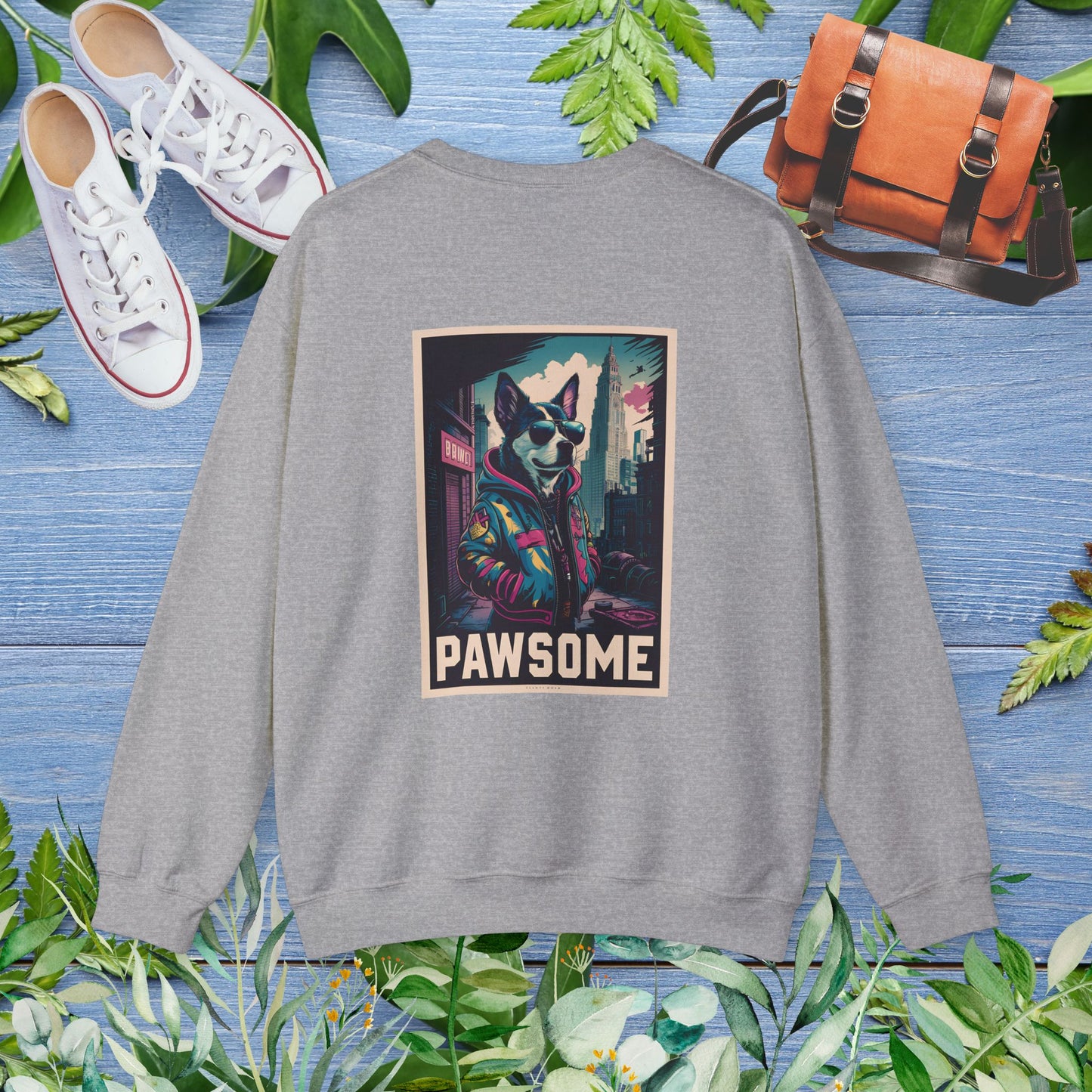 Pawsome Dog Crewneck Sweatshirt (Double Sided) - furevermama
