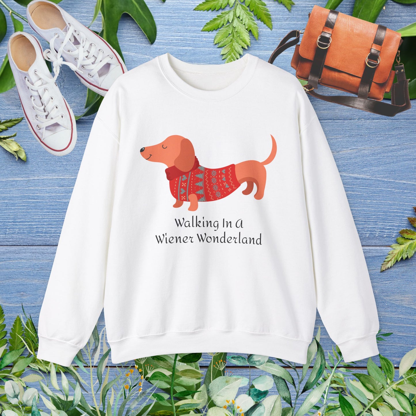 Dachshund Sweatshirt - Walking In A Wiener Wonderland - furevermama