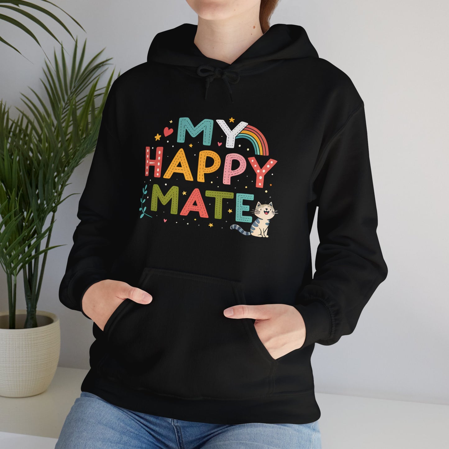 My Happy Mate Cat Graphic Hoodie - furevermama