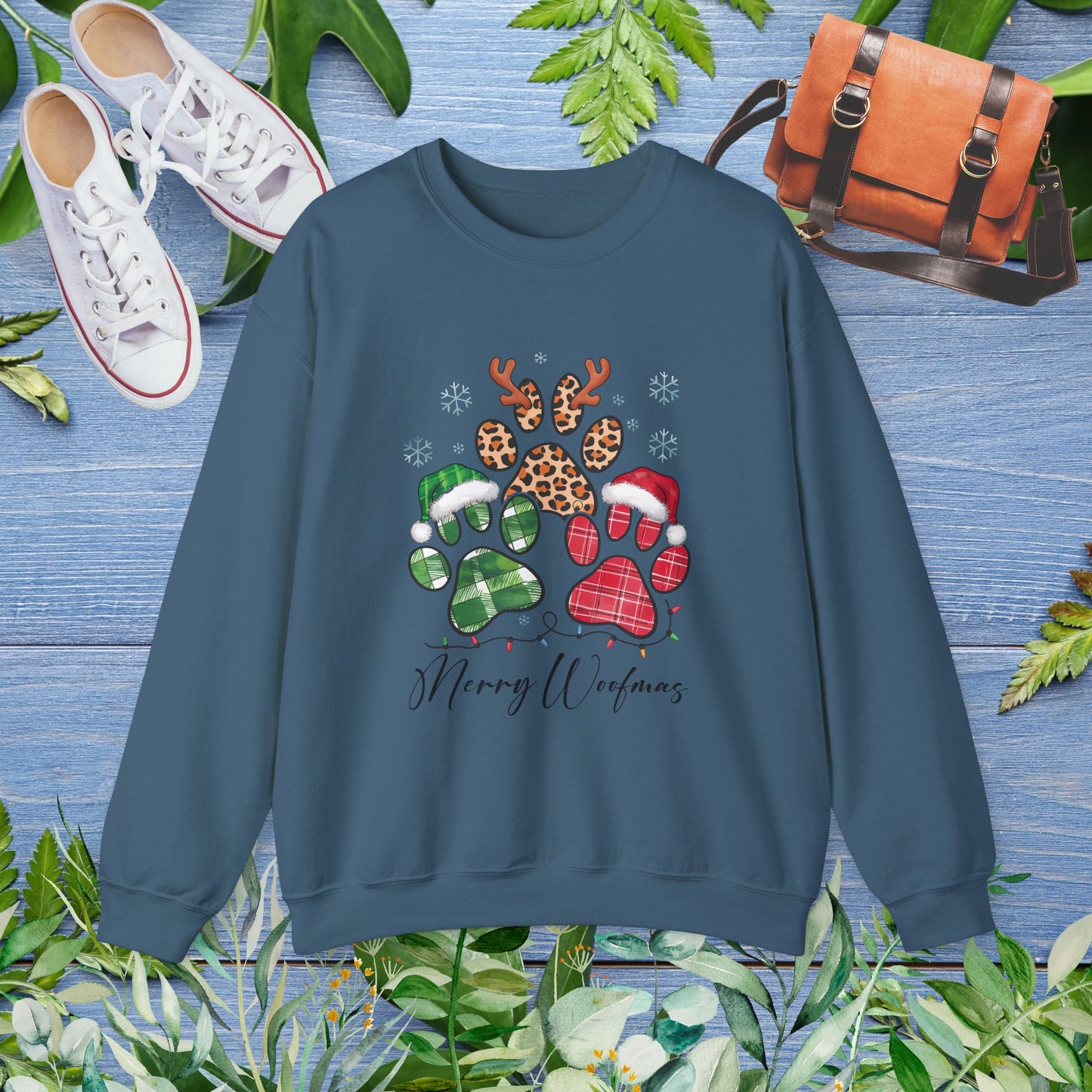 Merry Woofmas Pawprint Unisex Sweatshirt - furevermama