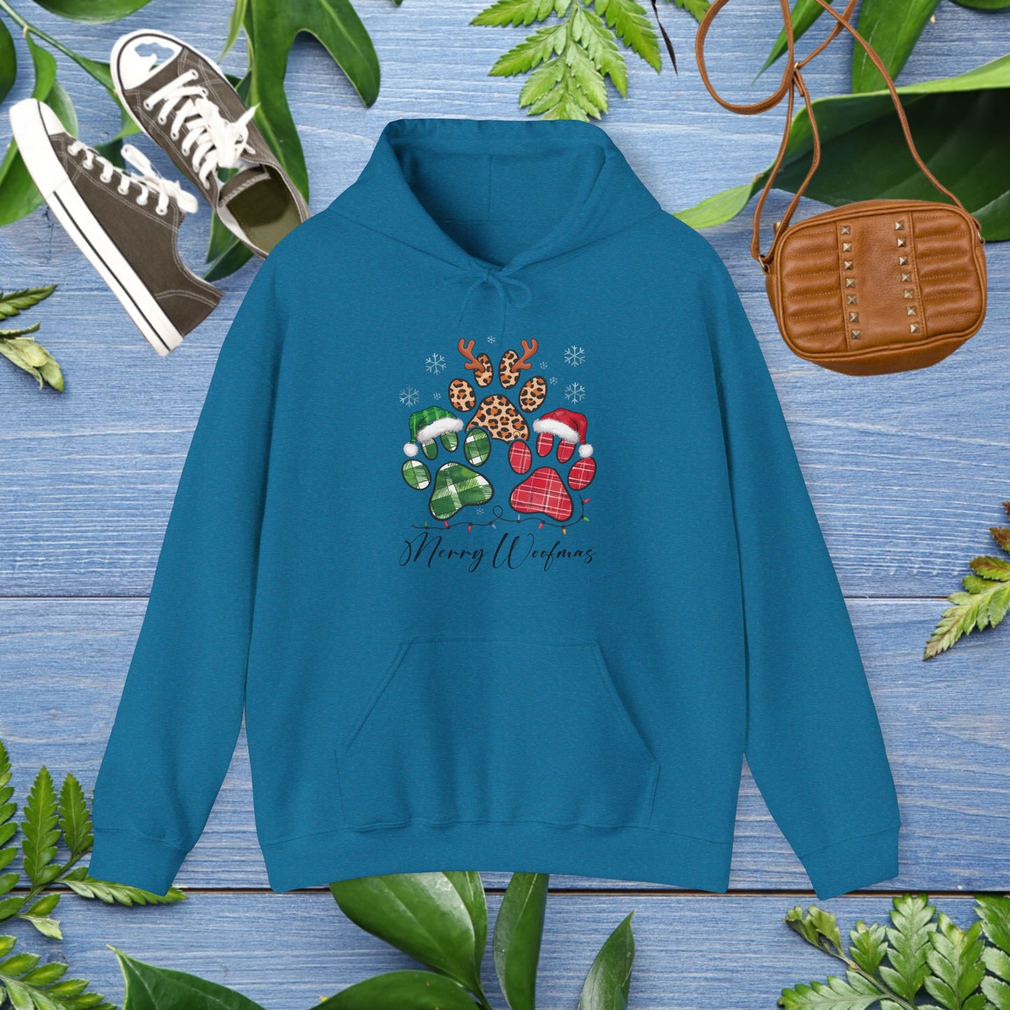 Merry Woofmas Pawprint Unisex Hoodie - furevermama