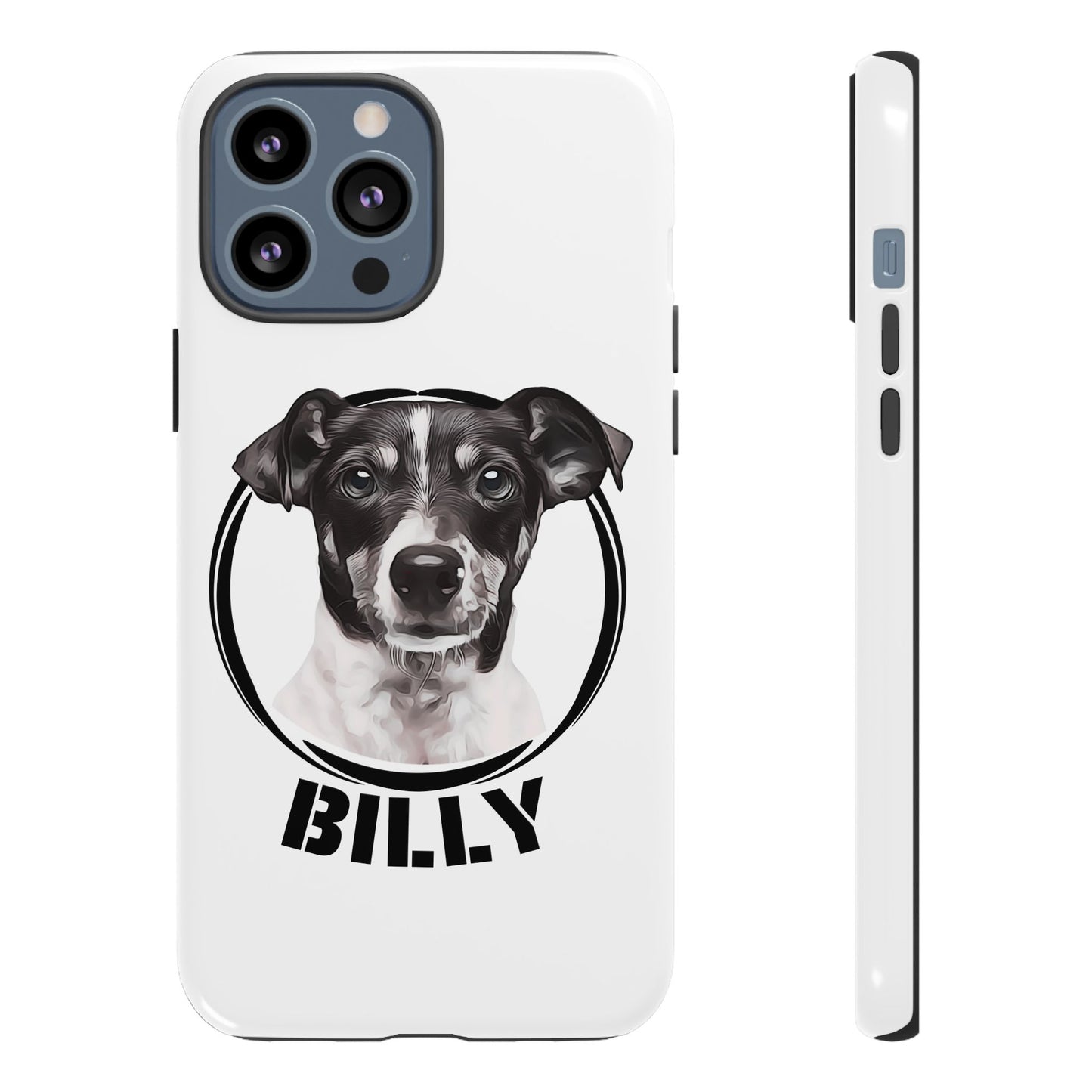 Custom Pet Portrait Phone Case, Black and White - furevermama