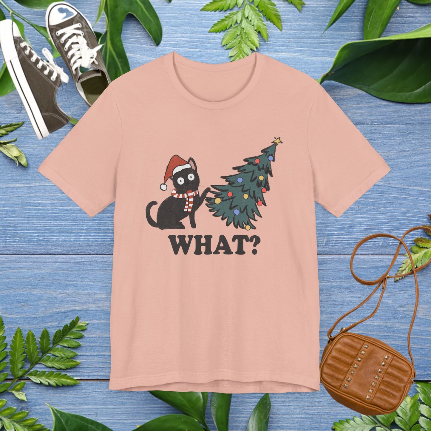 Christmas Tree & Cat Unisex Short Sleeve T-Shirt - furevermama