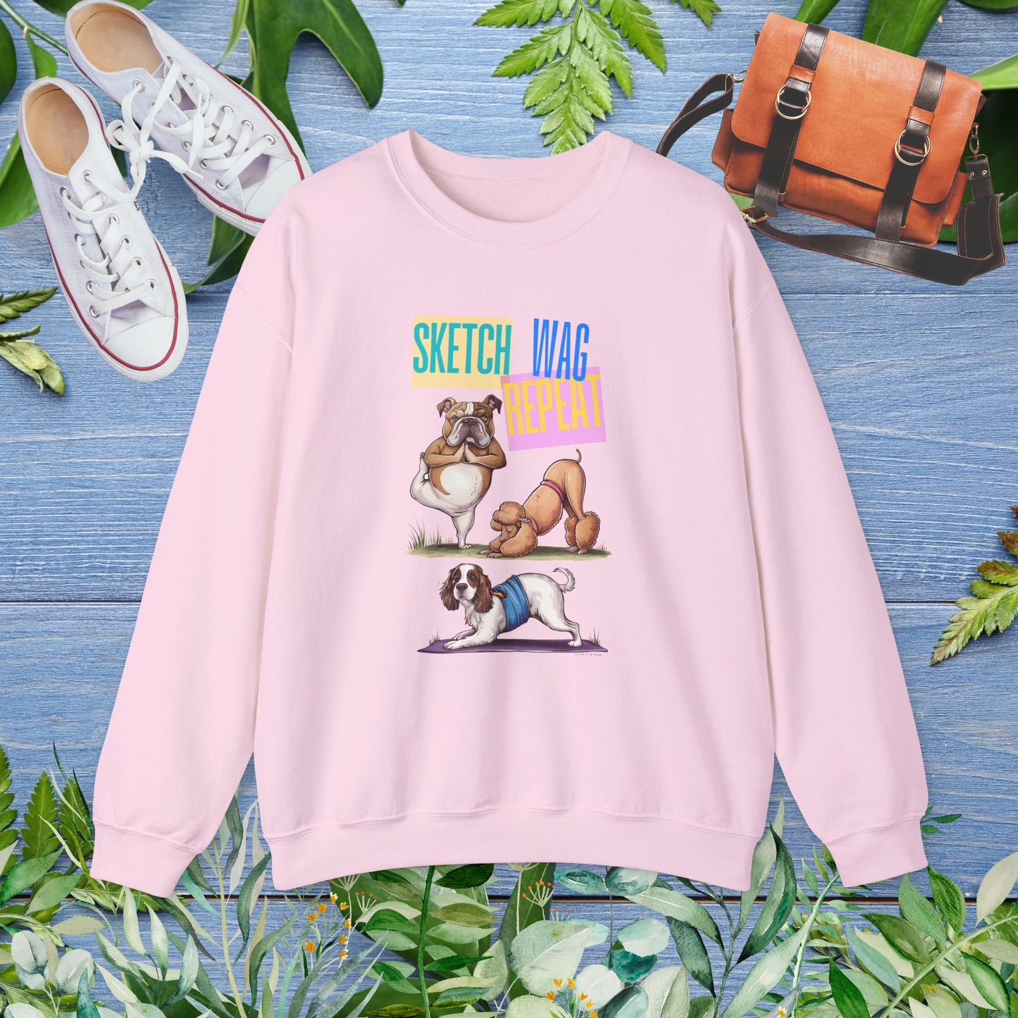 Sketch Wag Repeat Dog Lover Sweatshirt - furevermama