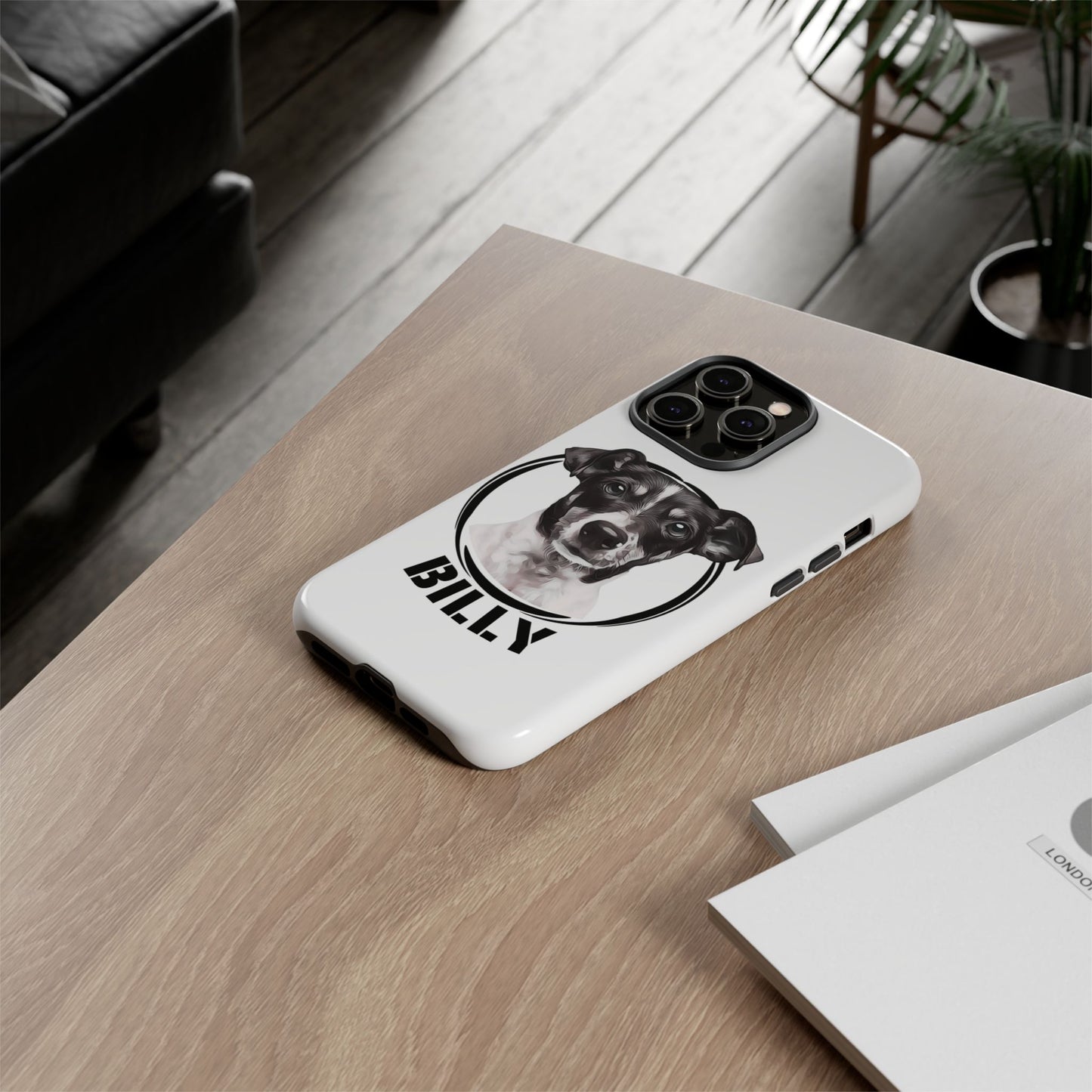Custom Pet Portrait Phone Case, Black and White - furevermama