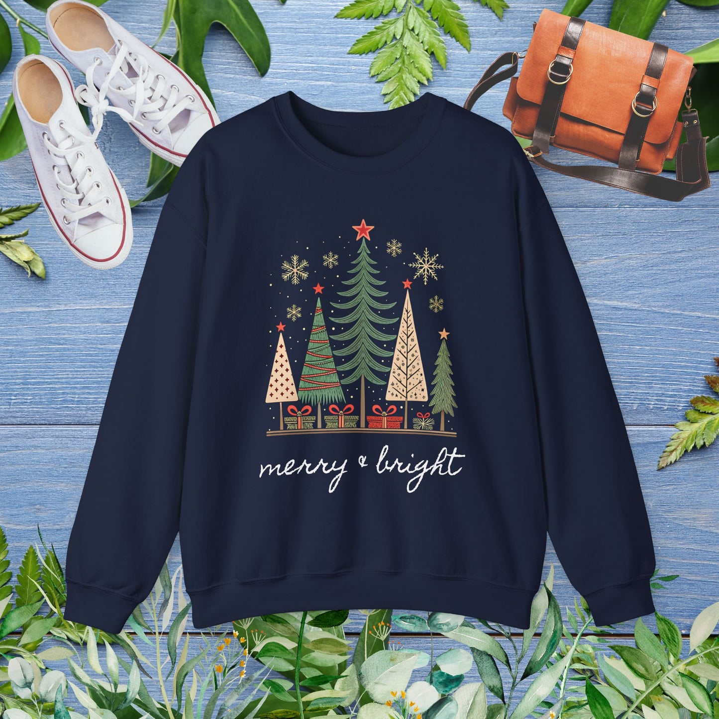 Vintage Christmas Trees Unisex Crewneck Sweatshirt - furevermama