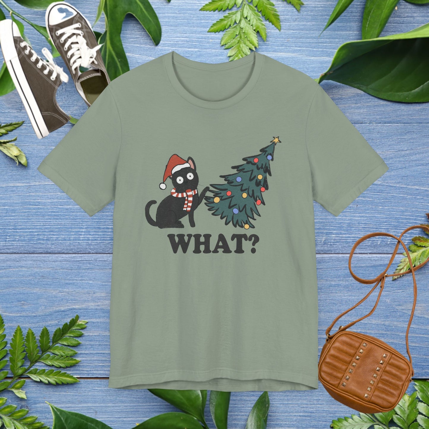 Christmas Tree & Cat Unisex Short Sleeve T-Shirt - furevermama