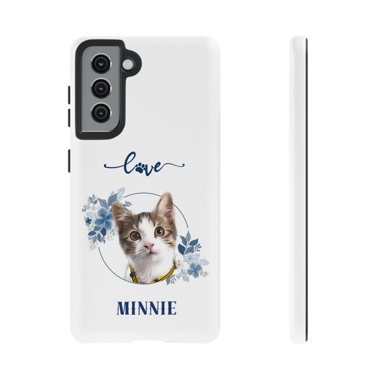 Custom Pet Portrait In Flower Circle Phone Case - furevermama