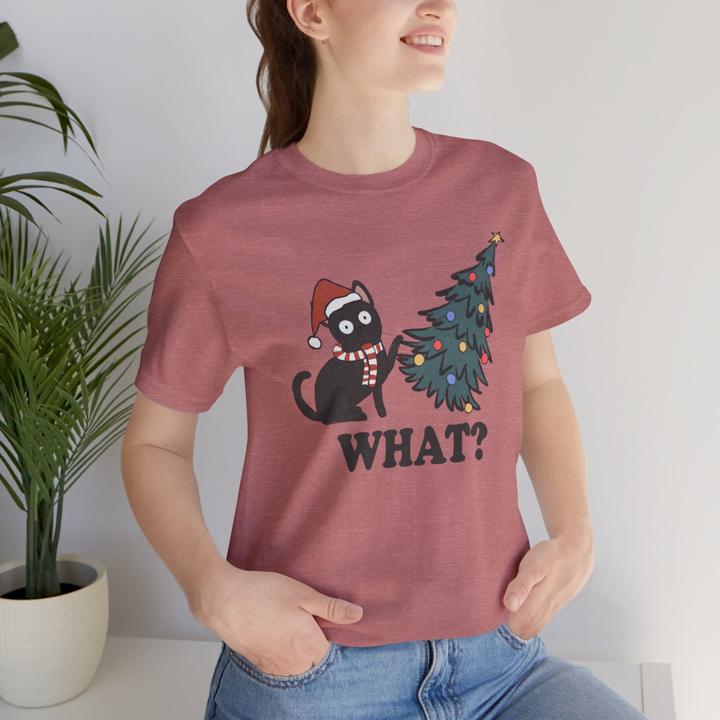 Christmas Tree & Cat Unisex Short Sleeve T-Shirt - furevermama