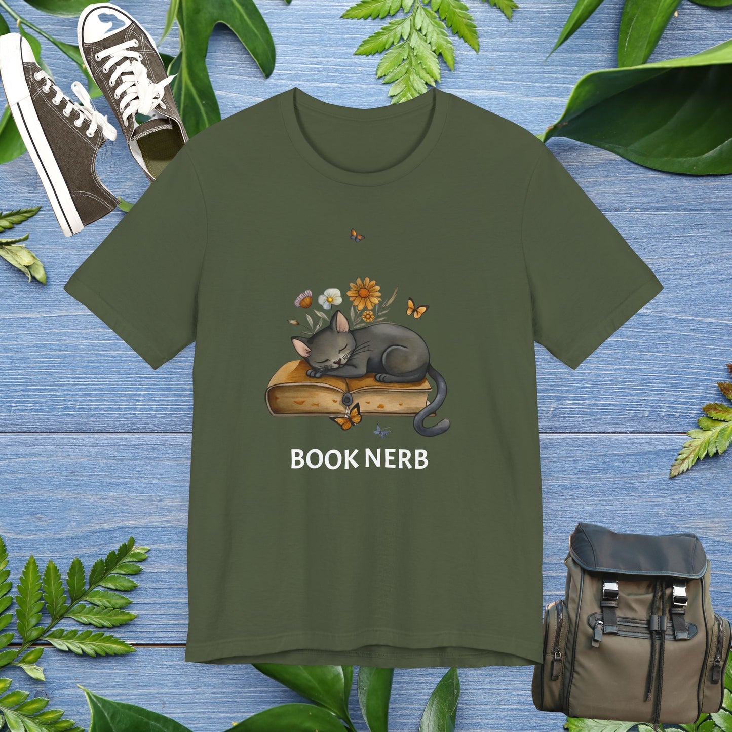 Cat The Book Nerb T-Shirt - furevermama