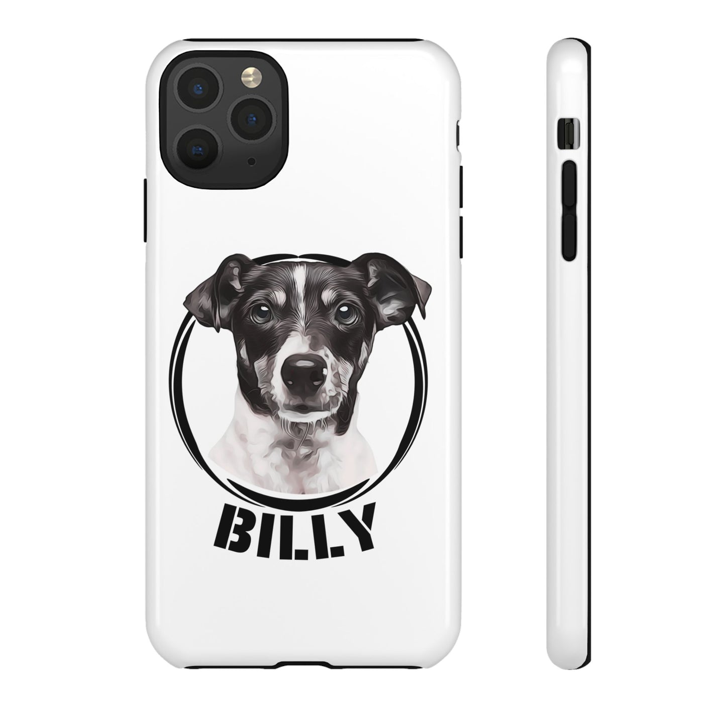Custom Pet Portrait Phone Case, Black and White - furevermama