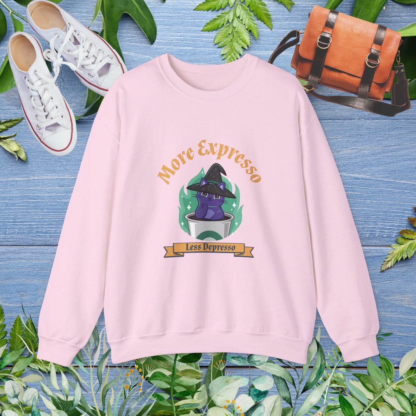 More Expresso Cat Crewneck Sweatshirt - furevermama