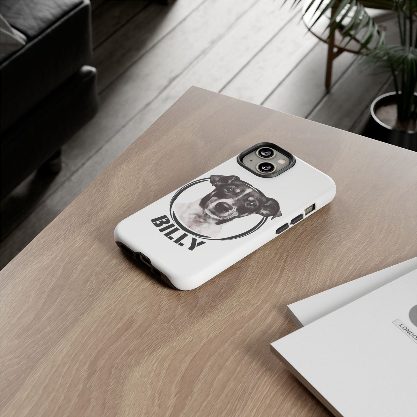 Custom Pet Portrait Phone Case, Black and White - furevermama