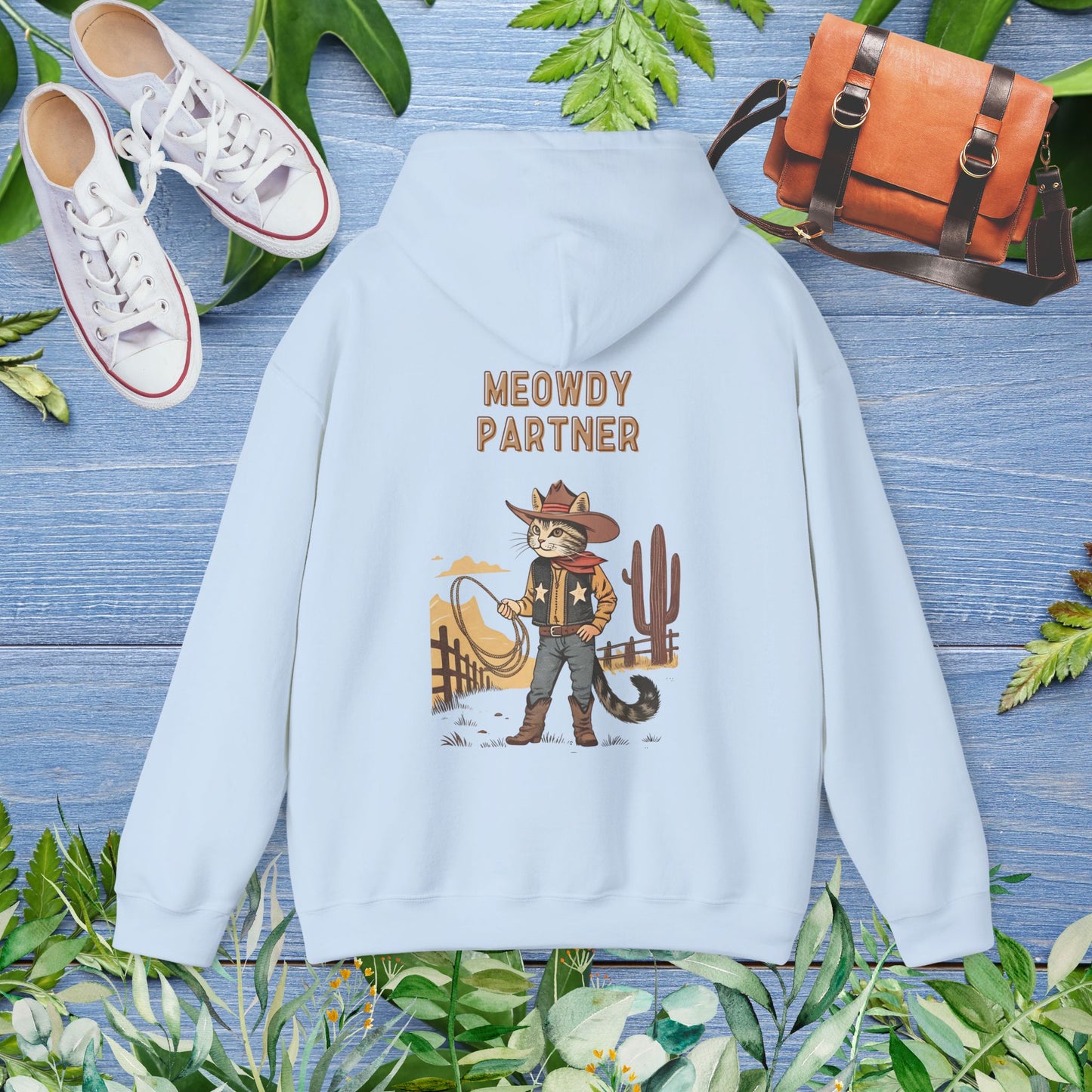 The Meowdy Partner Cat Unisex Hoodie (Back Print) - furevermama
