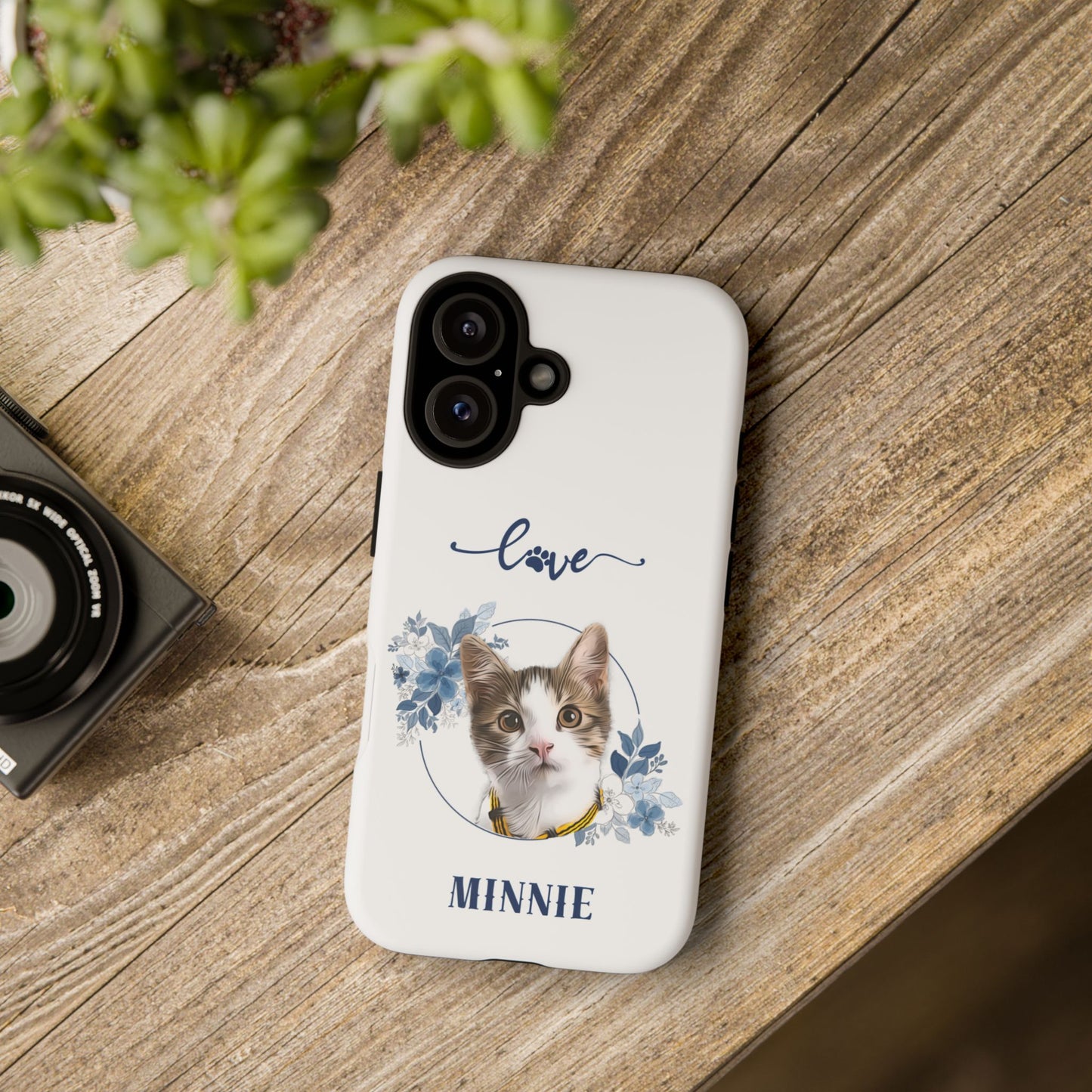 Custom Pet Portrait In Flower Circle Phone Case - furevermama