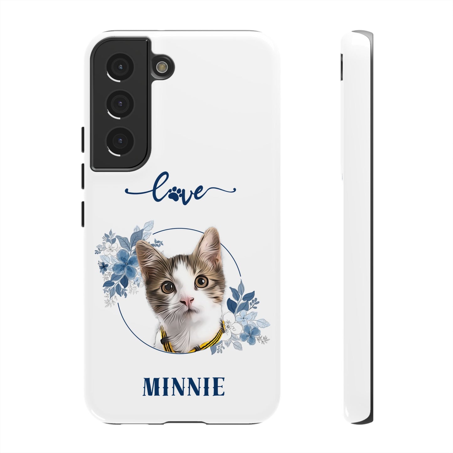 Custom Pet Portrait In Flower Circle Phone Case - furevermama