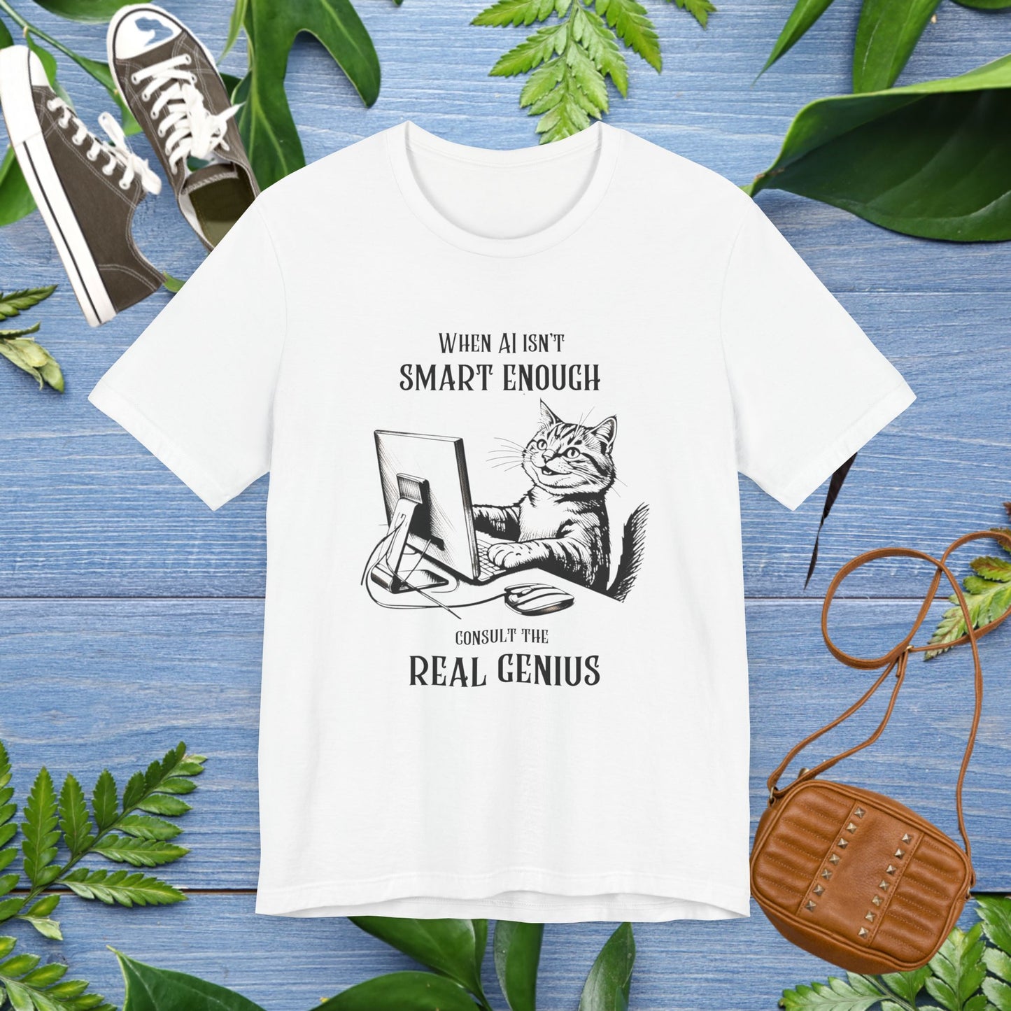 Cat Lover AI Enthusiast Unisex T-Shirt - Real Genius Design - furevermama