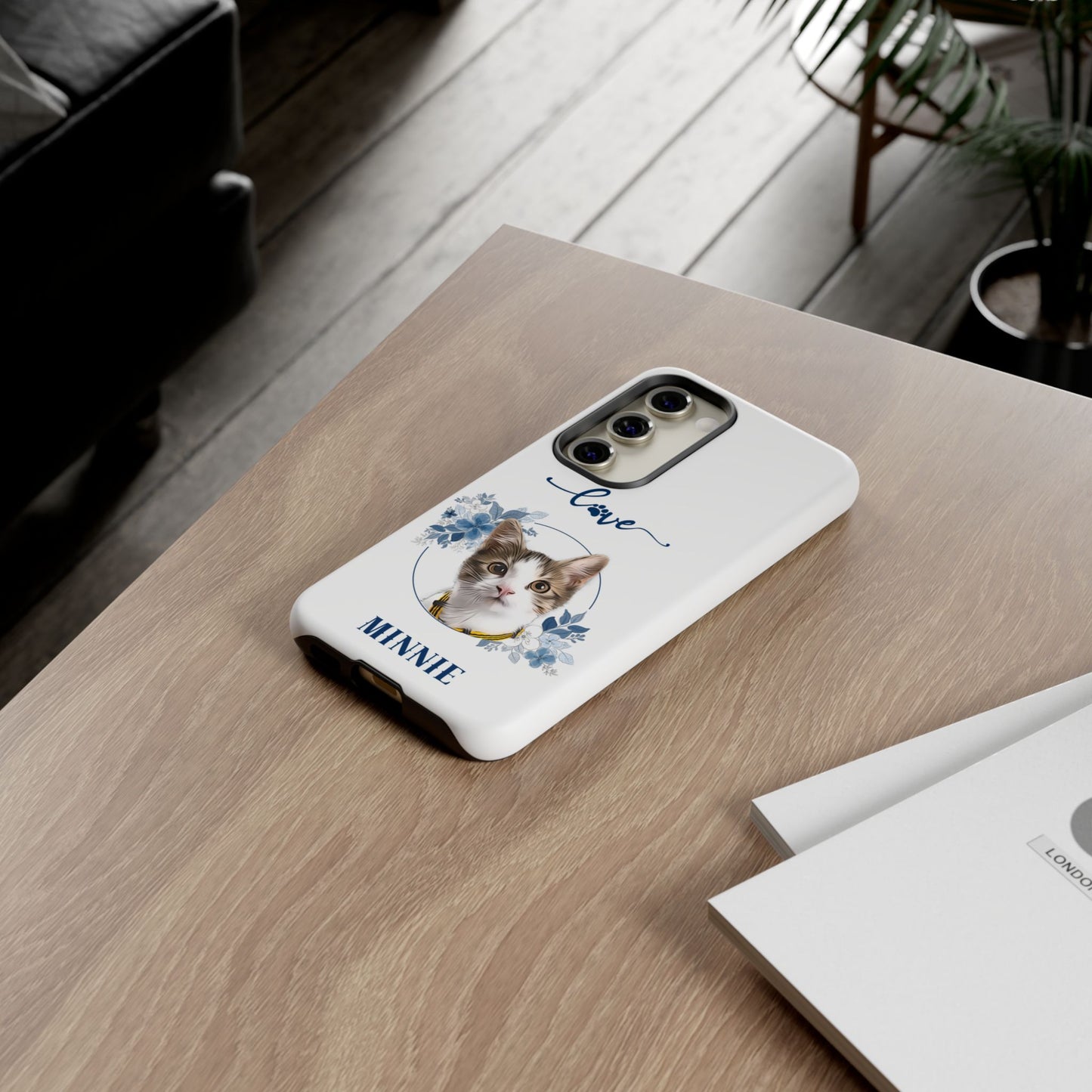 Custom Pet Portrait In Flower Circle Phone Case - furevermama