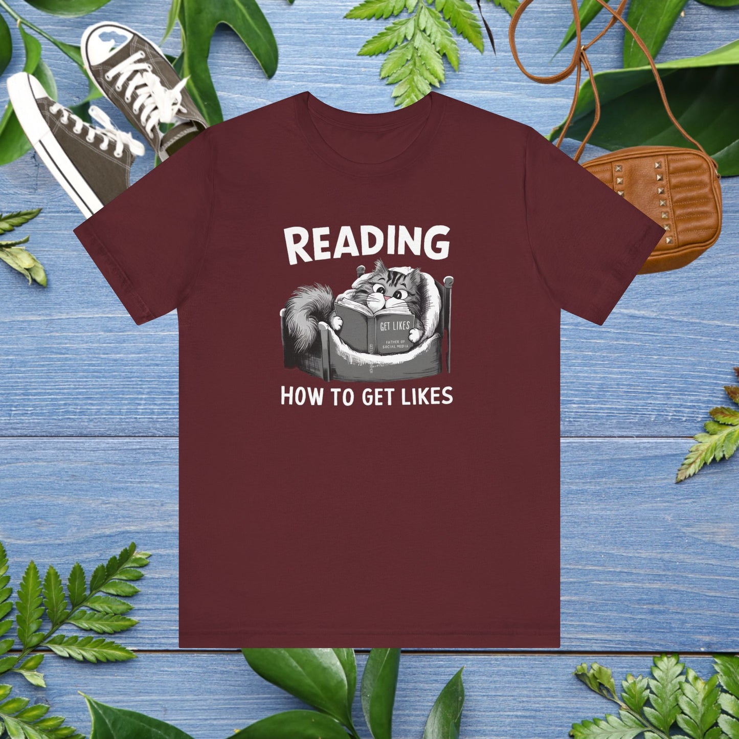 Cat Reading How To Get Likes Unisex Jersey Short Sleeve Tee - furevermama