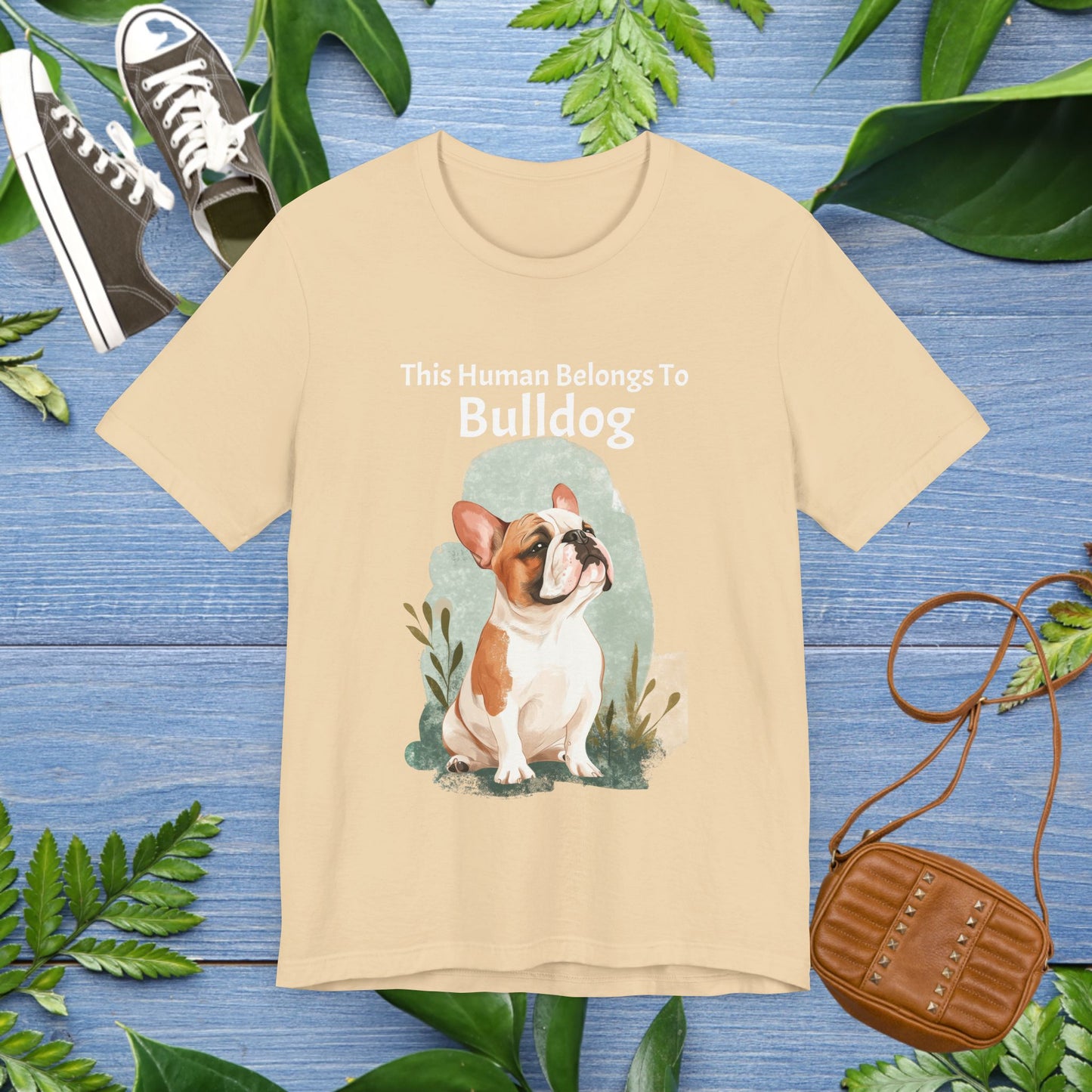 This Human Belongs To Bulldog Jersey Tee - furevermama