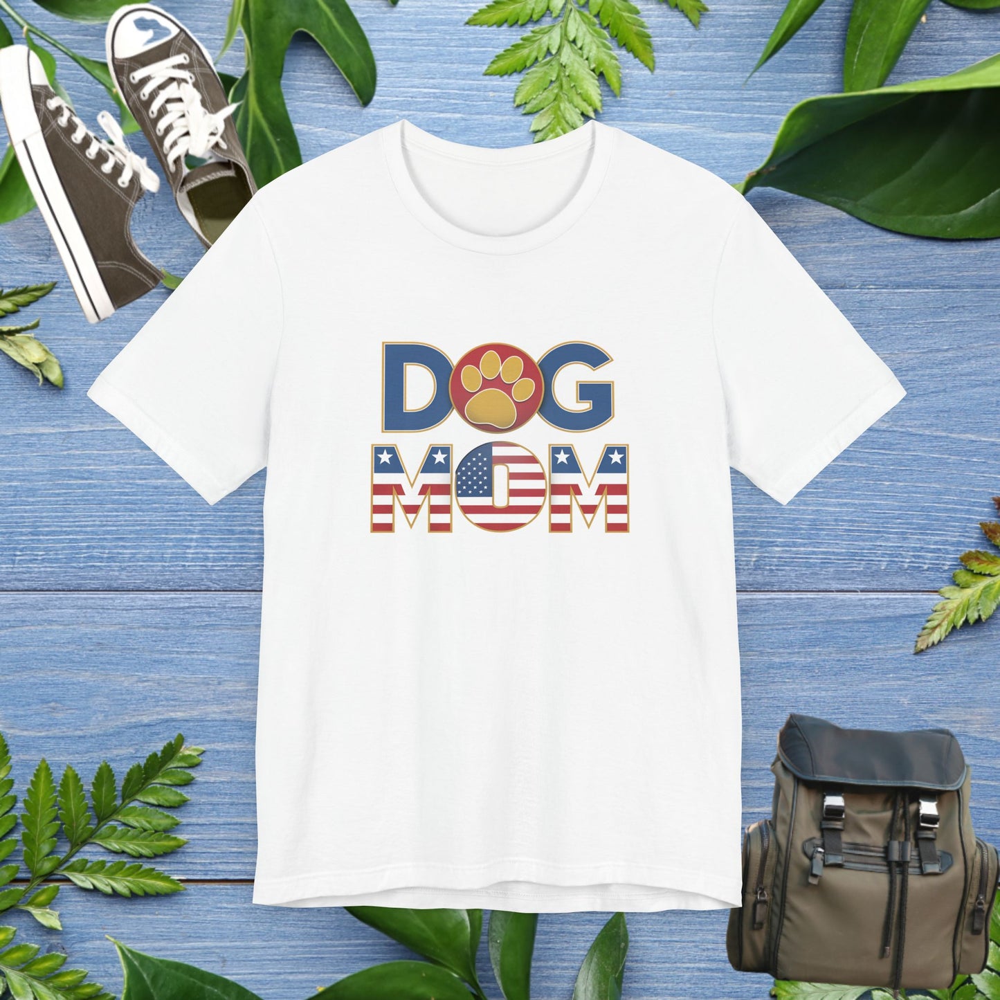 USA Patriotic Dog Mom T-Shirt - furevermama