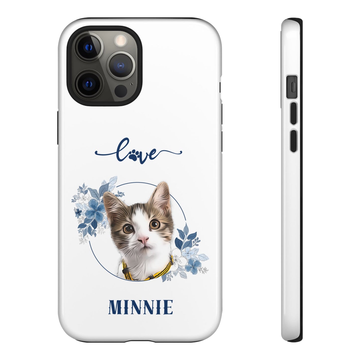 Custom Pet Portrait In Flower Circle Phone Case - furevermama