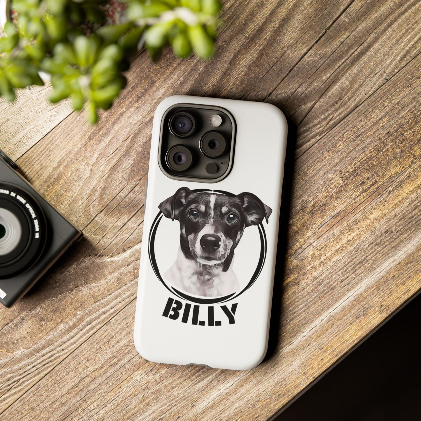 Custom Pet Portrait Phone Case, Black and White - furevermama