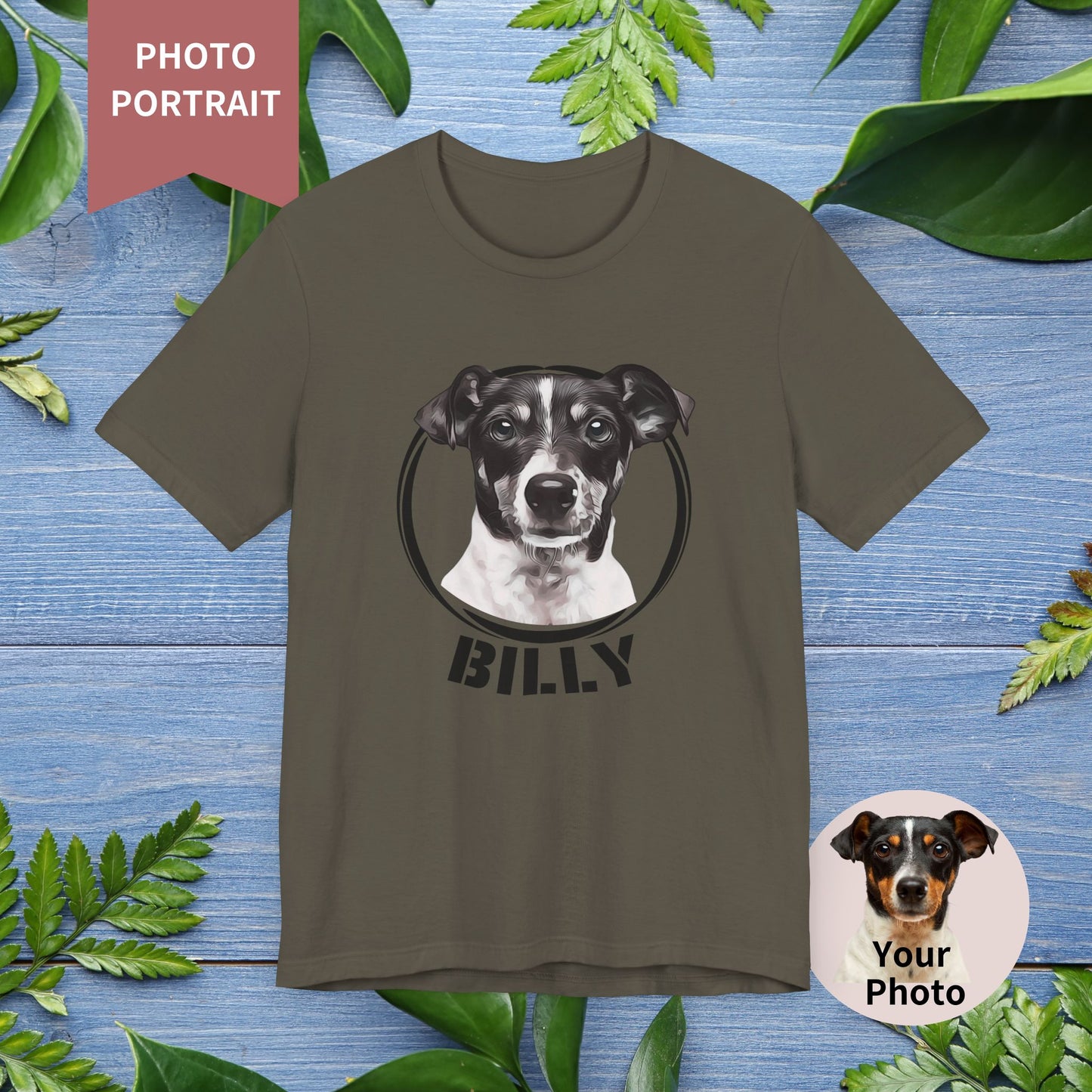 Custom Pet Portrait T-Shirt, Black and White - furevermama