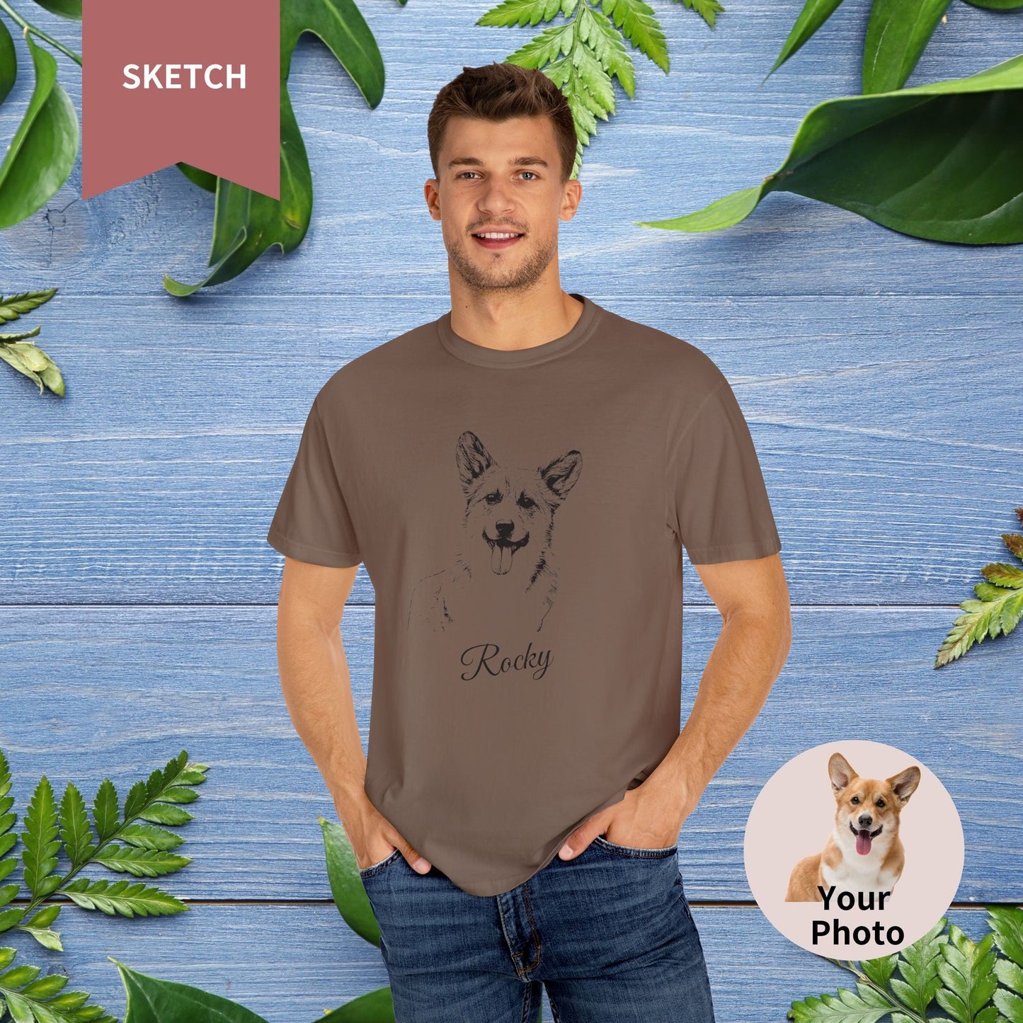 Custom Pet Sketch Unisex T-Shirt - Comfort Color - furevermama