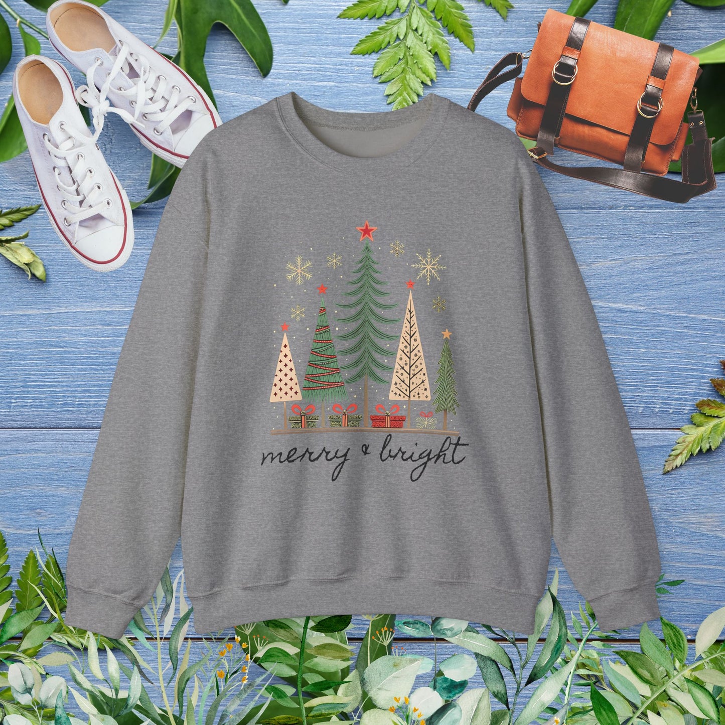 Vintage Christmas Trees Unisex Crewneck Sweatshirt - furevermama