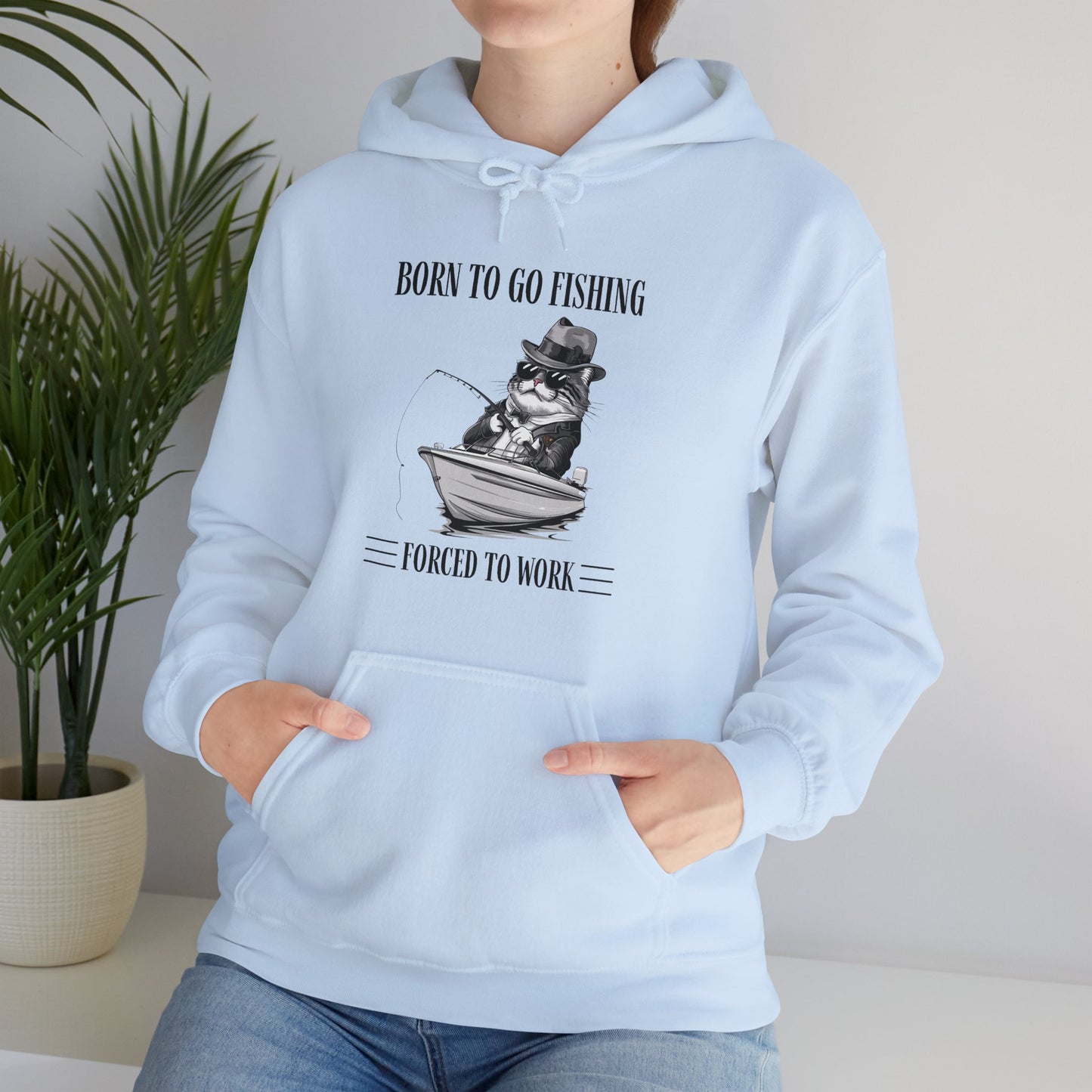 Born To Go Fishing Unisex Hoodie, Cat Lover Fishing Enthusiast Hoodie - furevermama