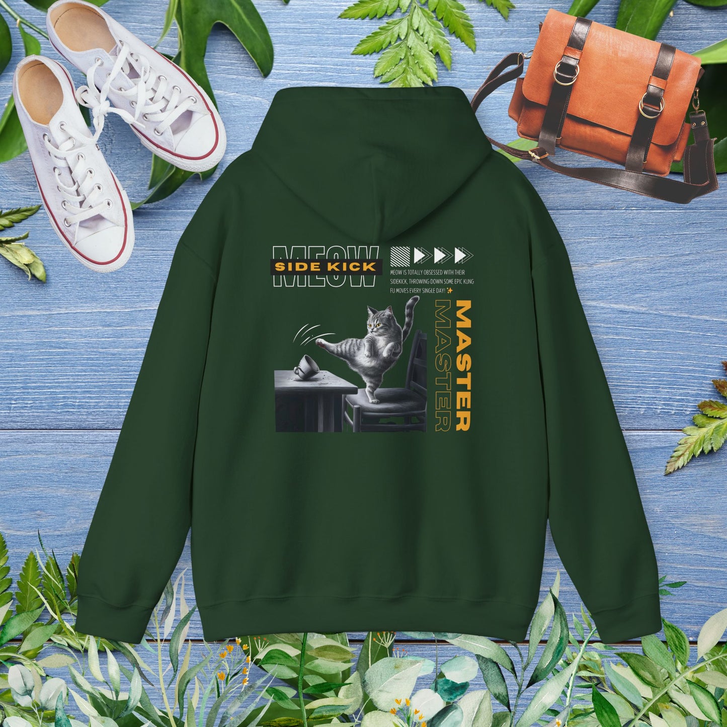 Meow Side Kick Unisex Hoodie (Double-Sided) - furevermama