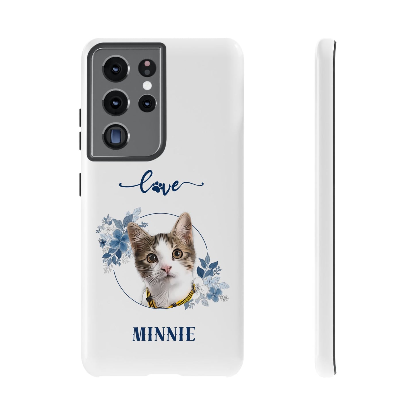 Custom Pet Portrait In Flower Circle Phone Case - furevermama
