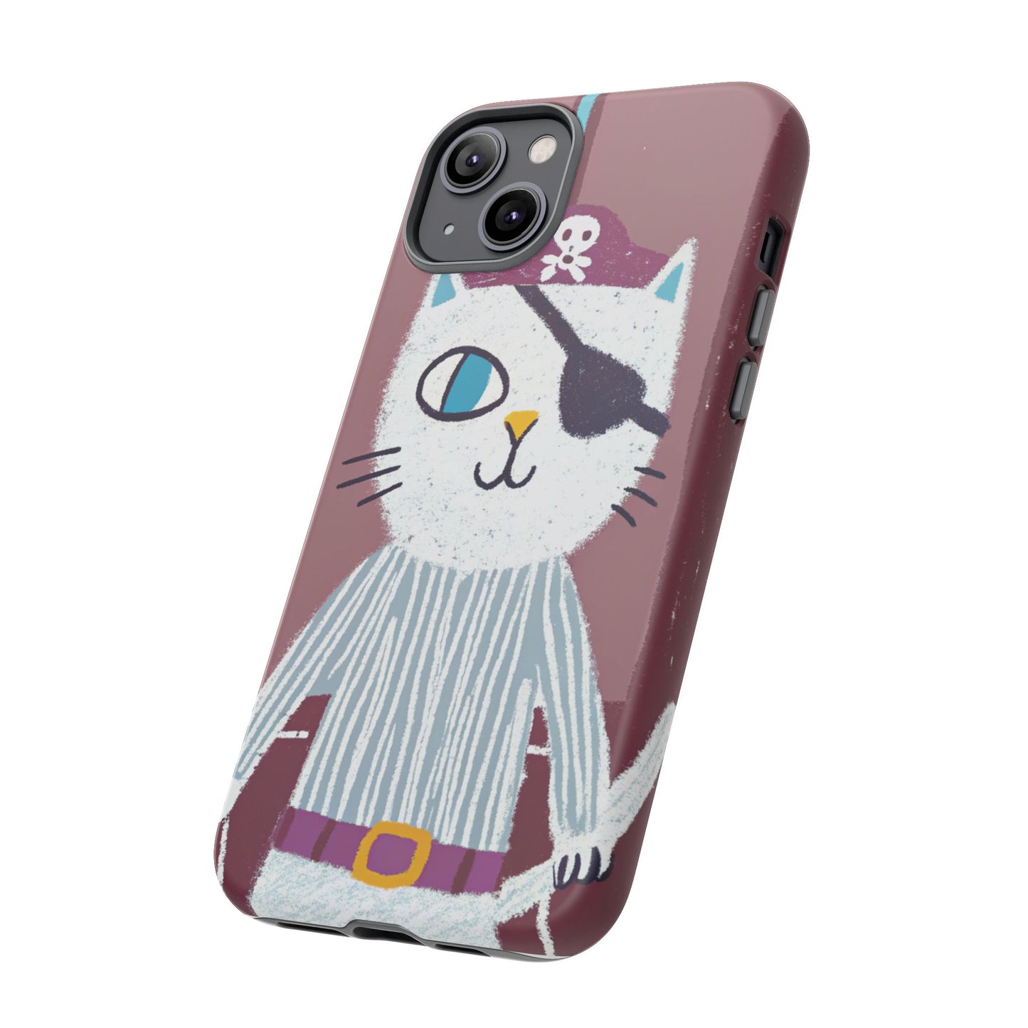 Phone Cases - Hand-Drawn Pirate Cat Design for Cat Lovers