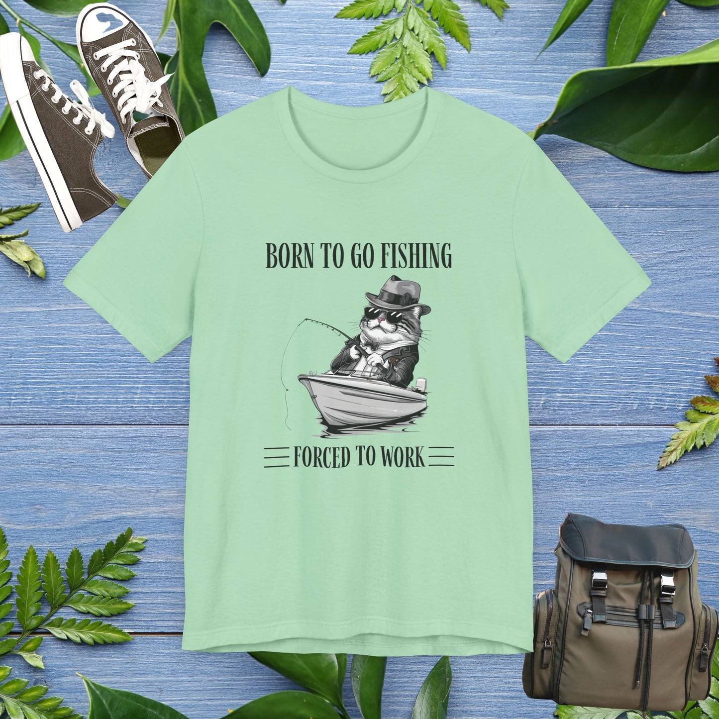 Born To Go Fishing T-Shirt, Cat Lover Fishing Lover T-Shirt - furevermama